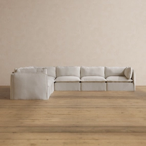 Slipcover Only - Modular Washable 7-Seater Corner Sectional in Powder