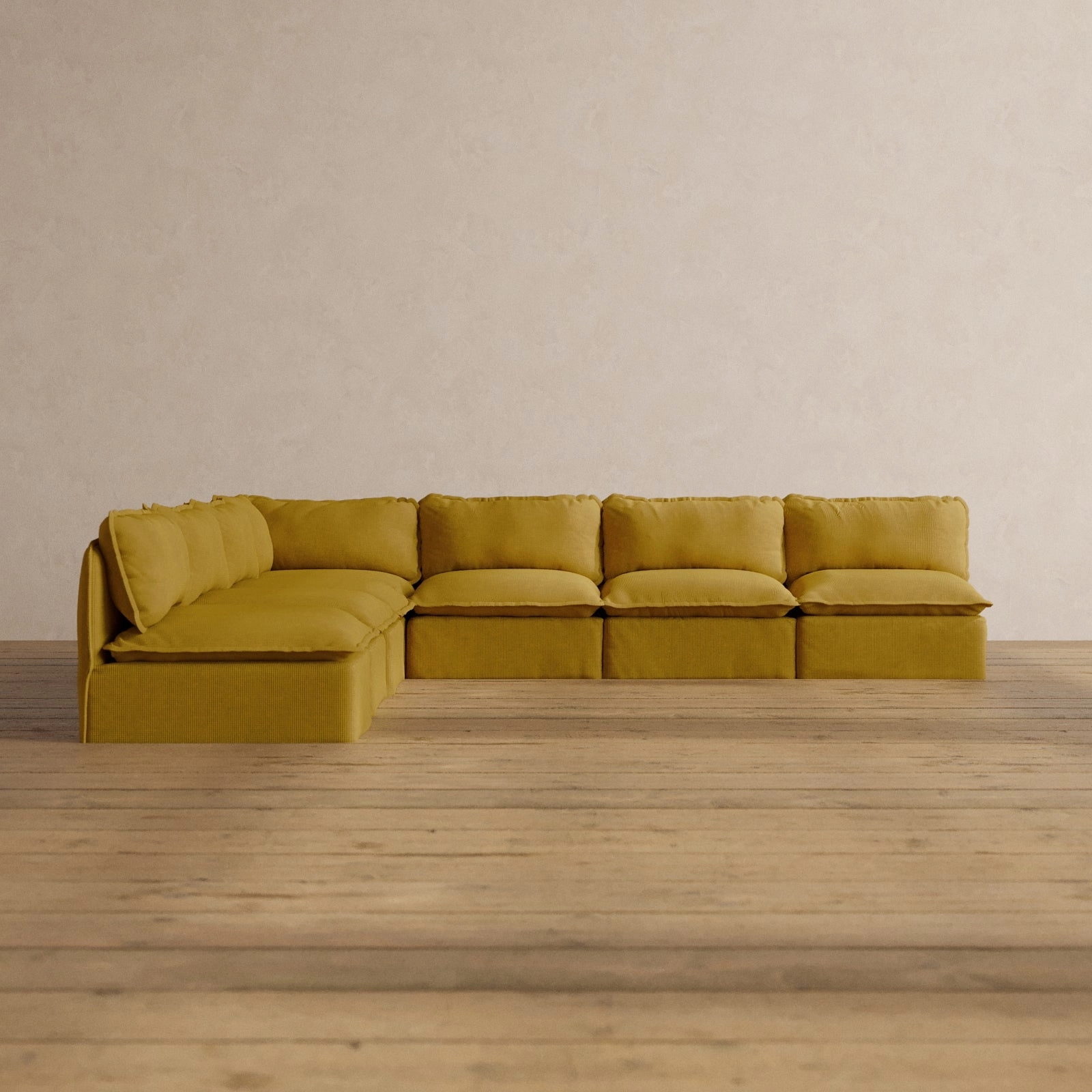 Slipcover Only - Modular Washable 7-Seater Open-Ends Corner Sectional in Kiiro