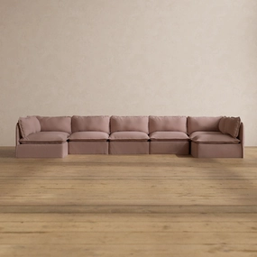 Slipcover Only - Modular Washable 7-Seater Open-Ends U-Sectional in Sakura