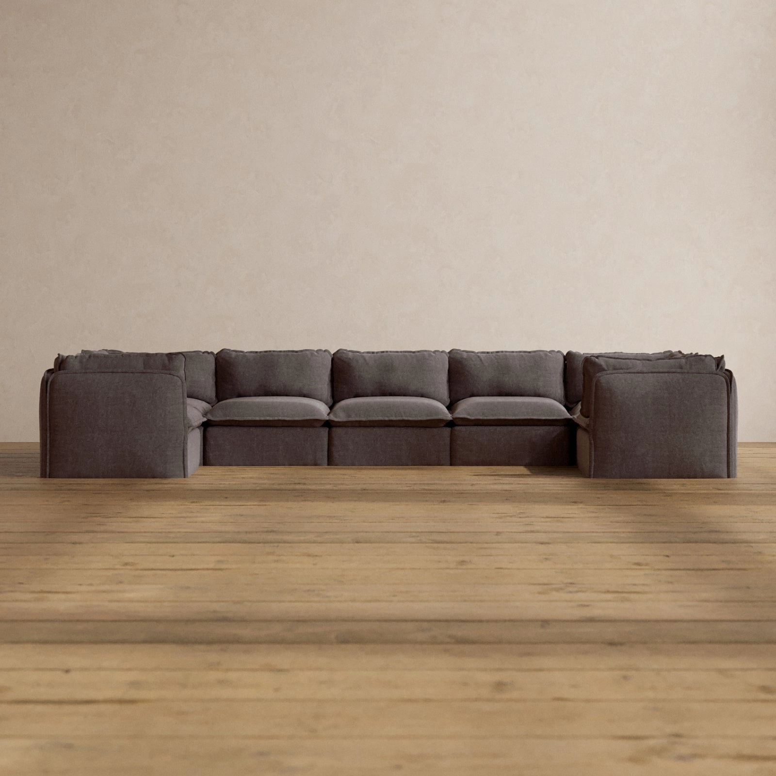 Slipcover Only - Modular Washable 7-Seater U-Sectional in Caviar