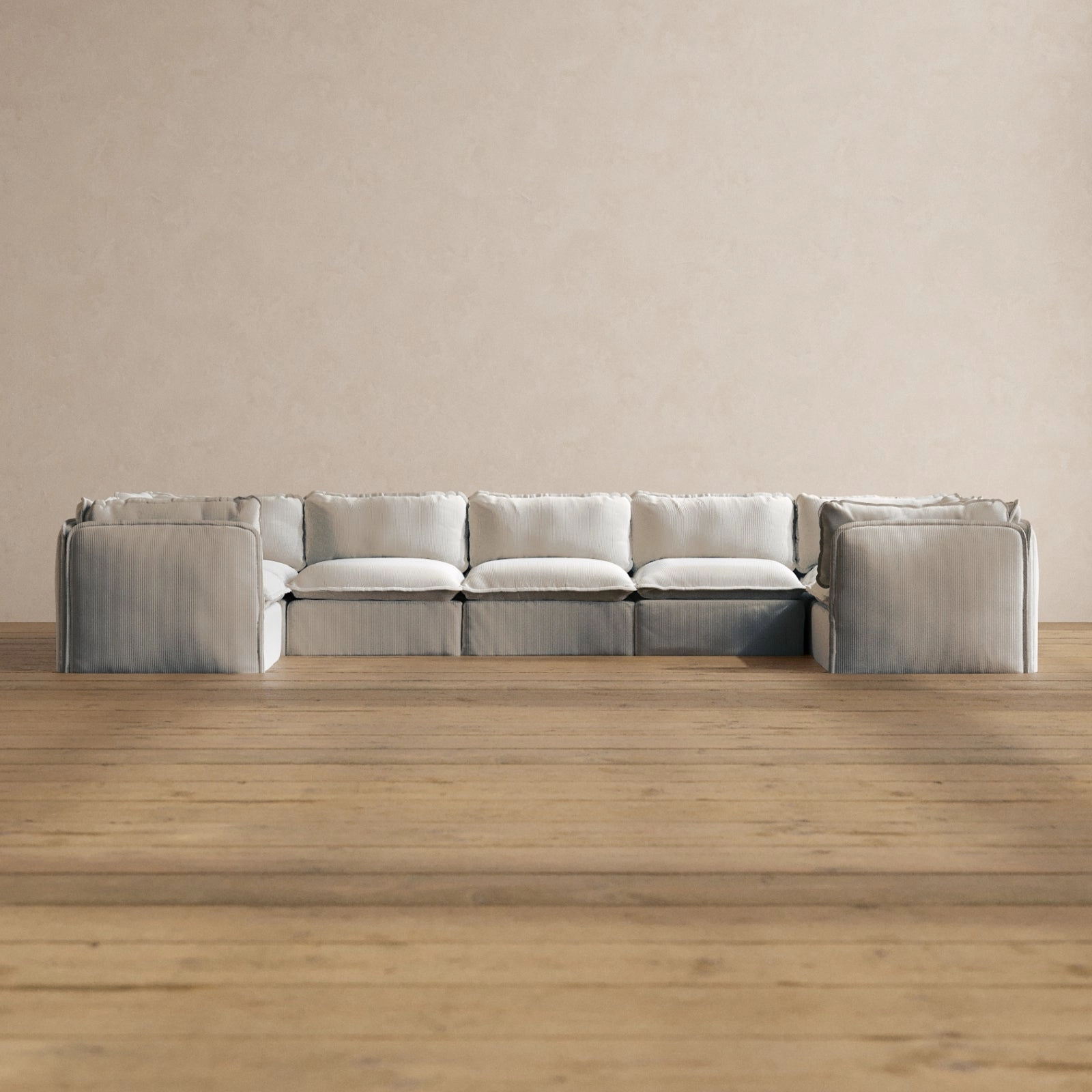 Slipcover Only - Modular Washable 7-Seater U-Sectional in Milk