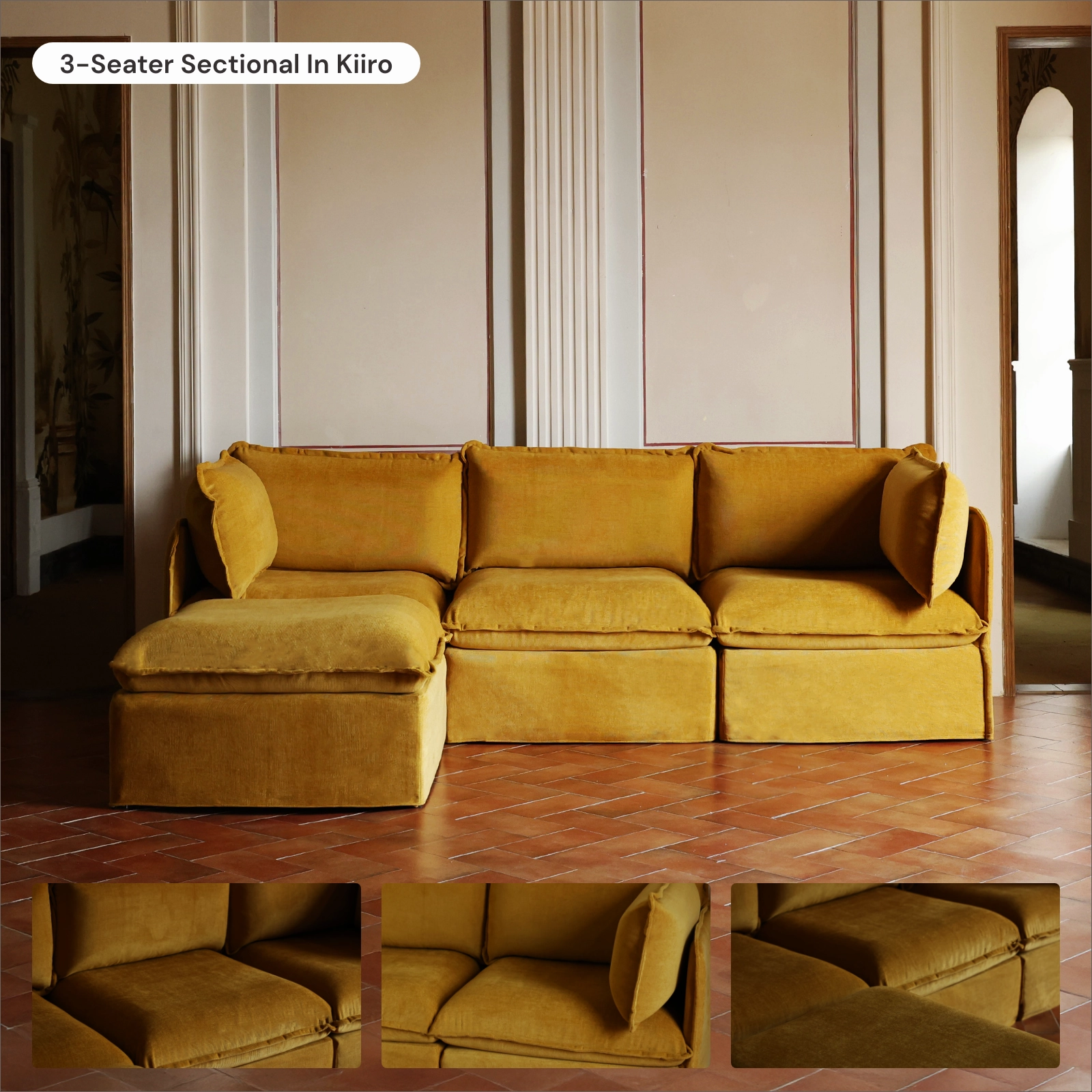 Slipcover Only - Modular Washable 8-Seater U-Sectional in Kiiro