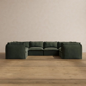 Slipcover Only - Modular Washable 8-Seater U-Sectional in Olivine