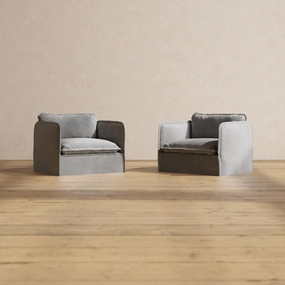 Slipcover Only - Modular Washable Armchair Set in Ash