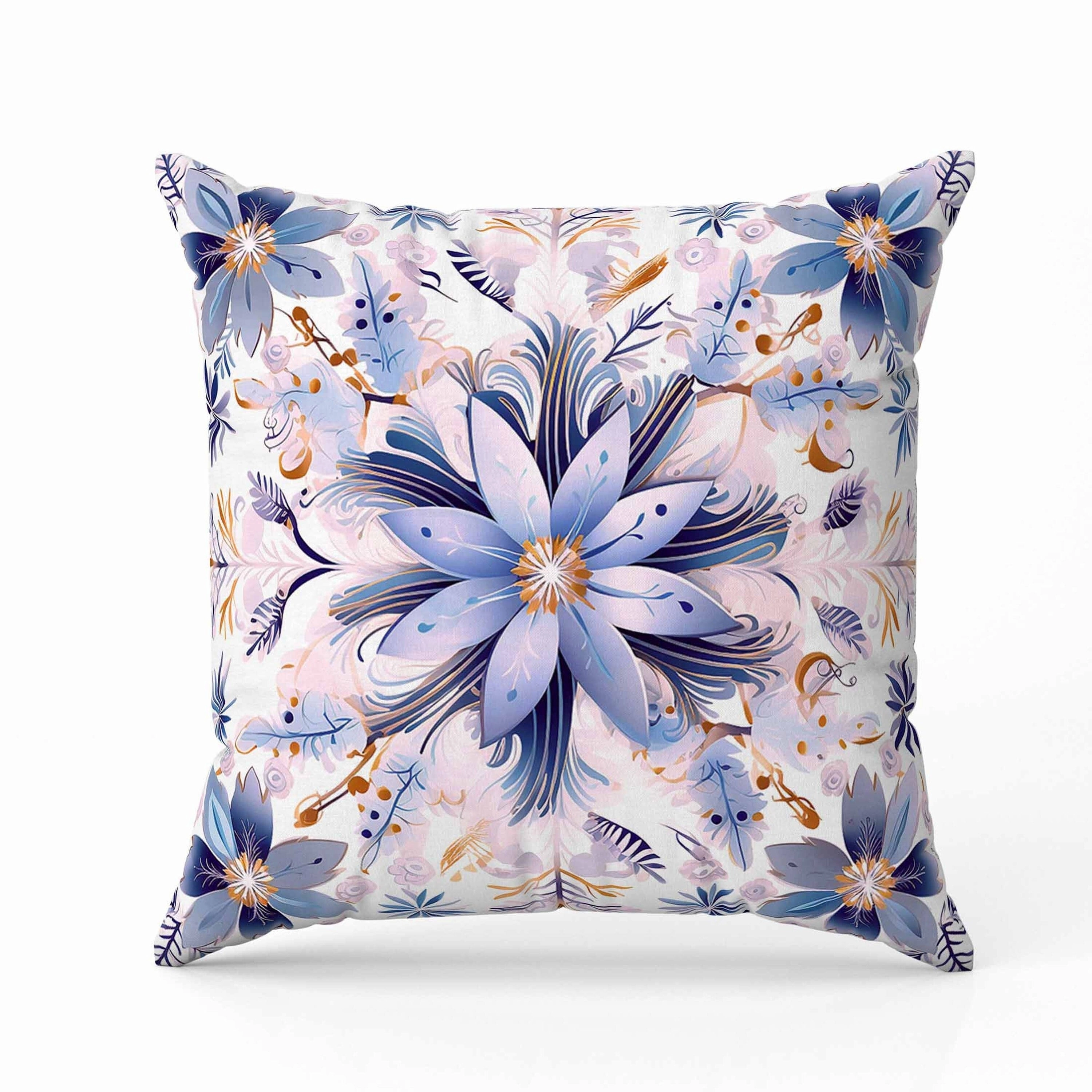 Snowy Crest Indoor/Outdoor Reversible Throw Pillow White and Pink