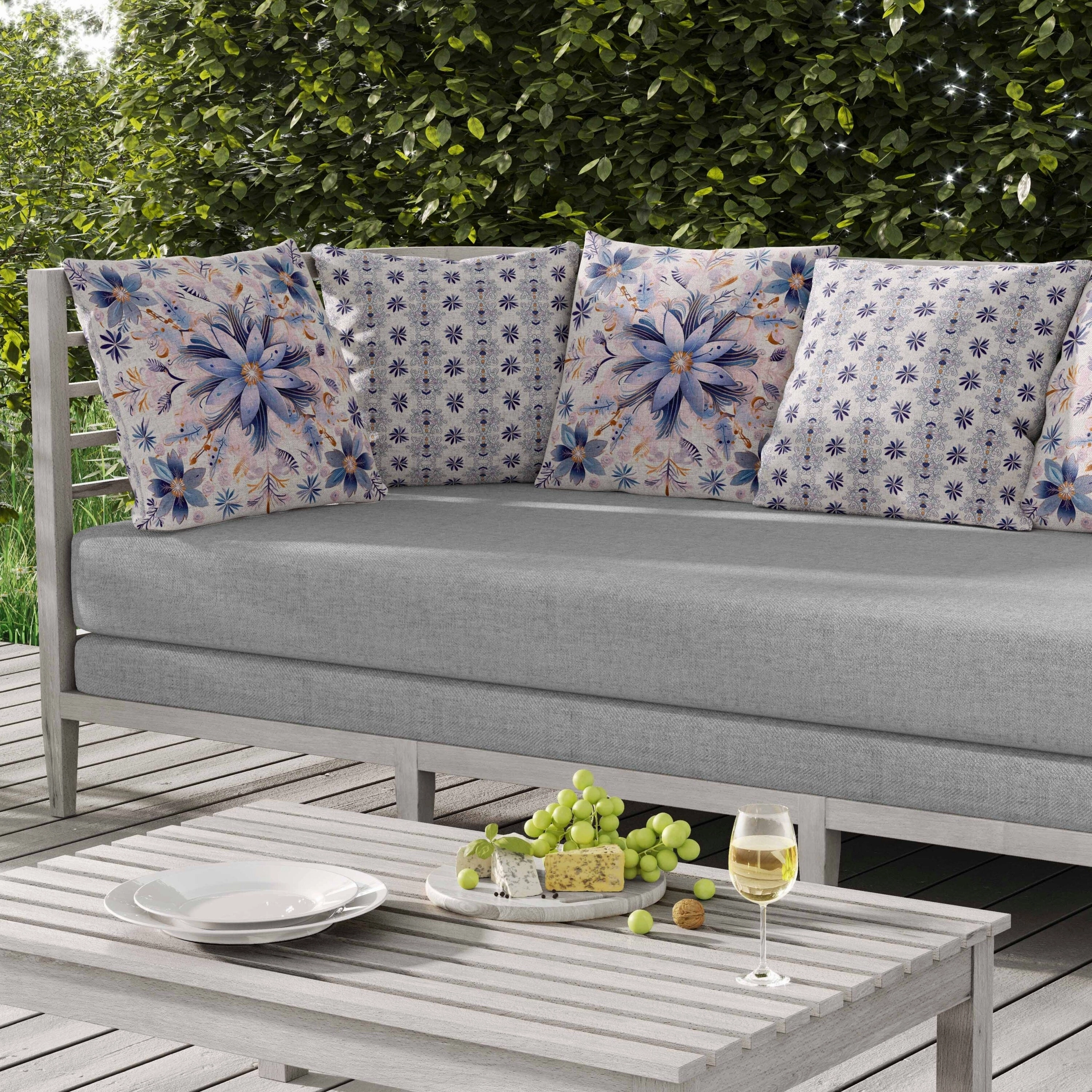 Snowy Crest Indoor/Outdoor Reversible Throw Pillow White and Pink