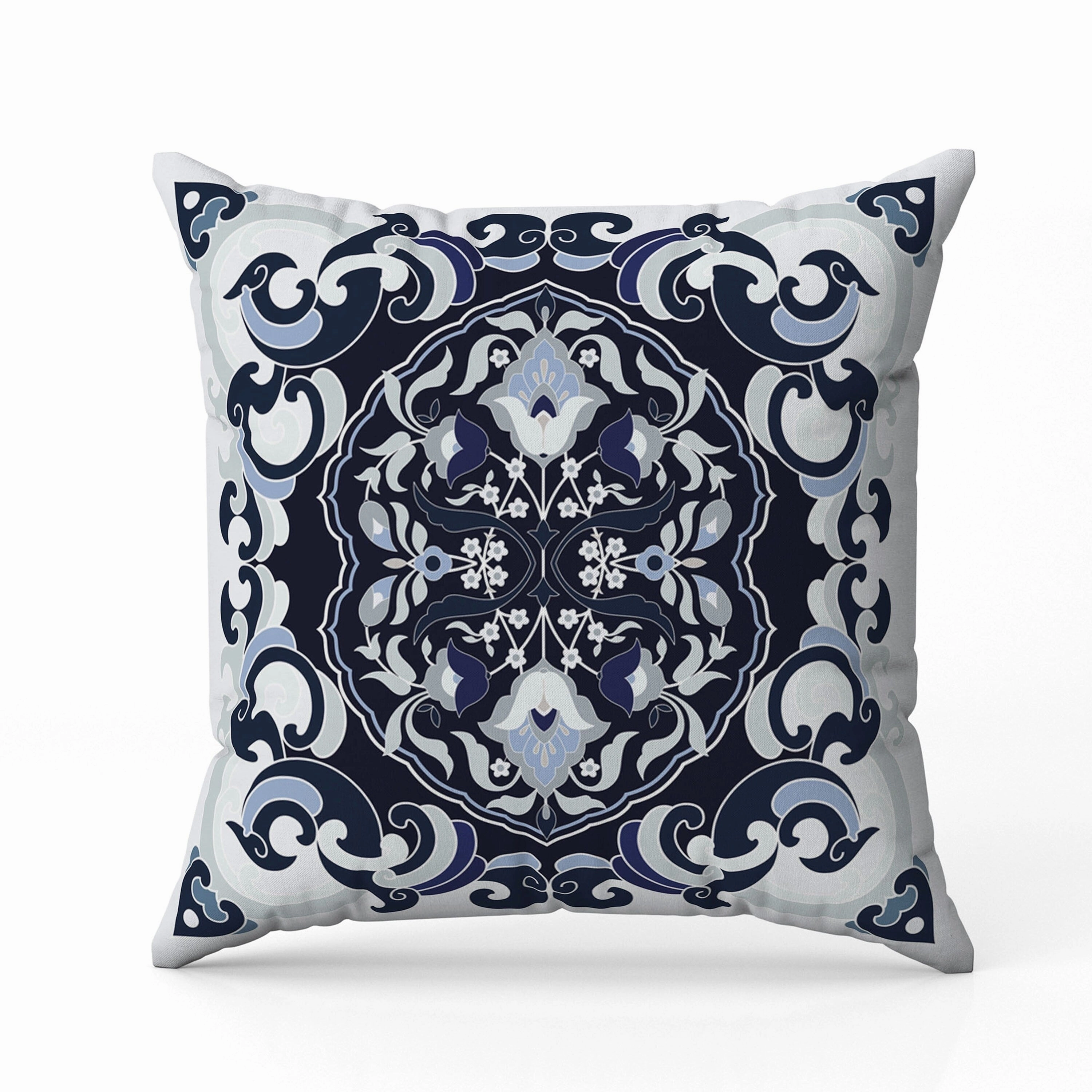 Soft Square Escape Faux Suede Reversible Throw Pillow Blue and Mint