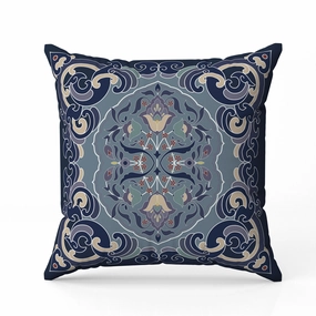 Soft Square Escape Indoor/Outdoor Reversible Throw Pillow Blue and Green