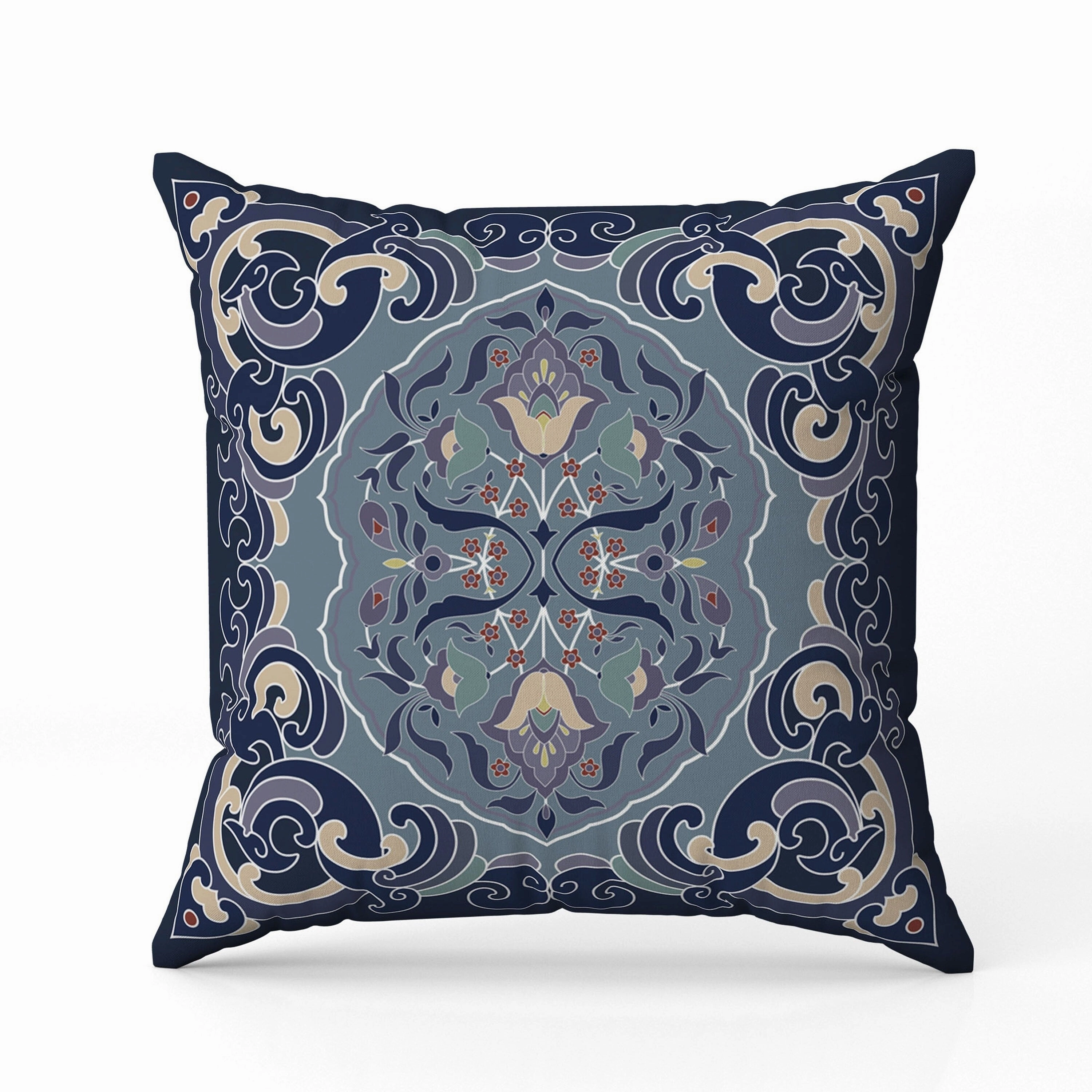 Soft Square Escape Indoor/Outdoor Reversible Throw Pillow Blue and Green