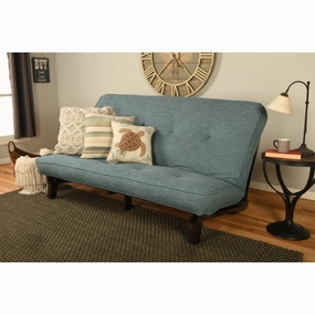 Somette Carson Full-size Futon Set in Java Finish with Linen Mattress