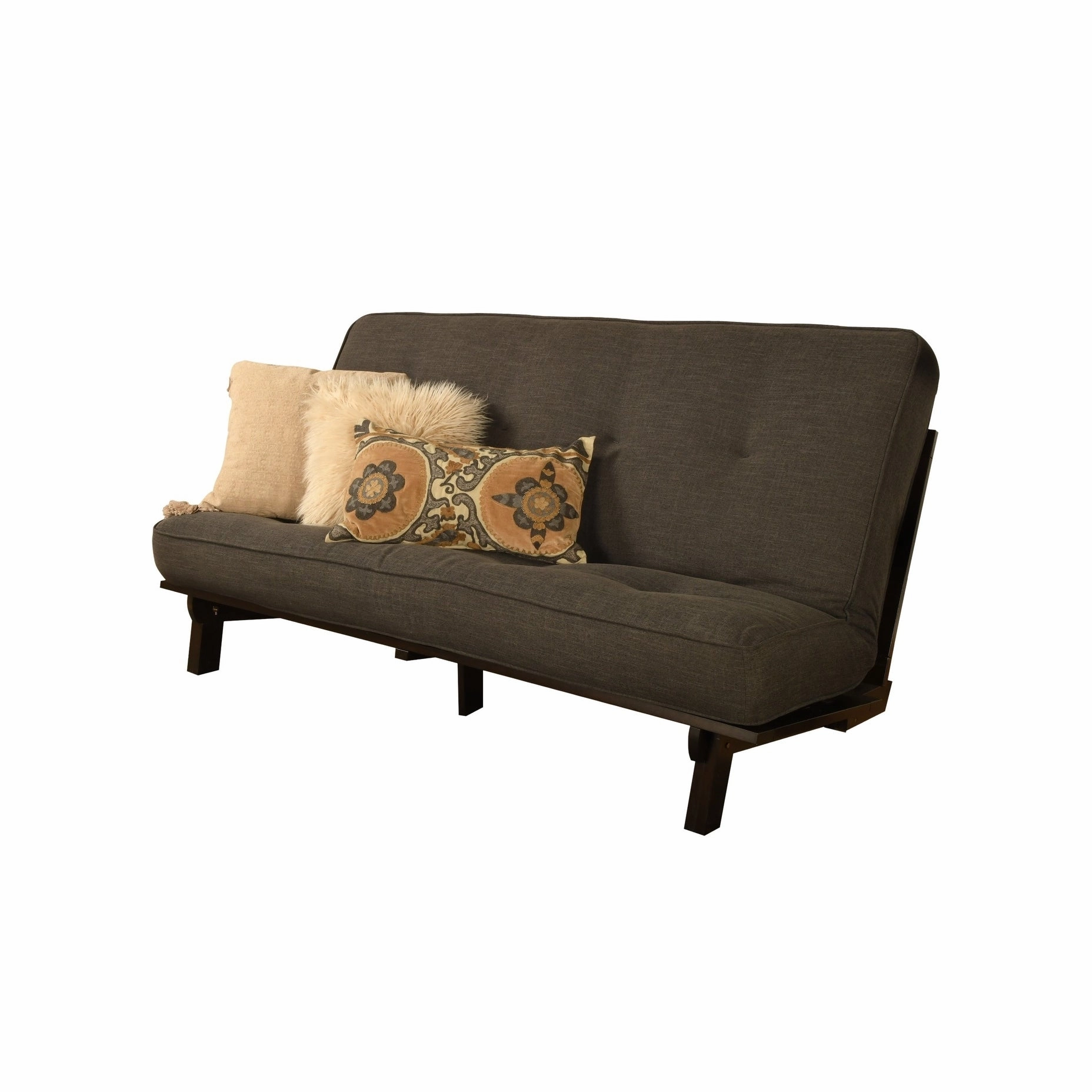 Somette Carson Full-size Futon Set in Java Finish with Linen Mattress