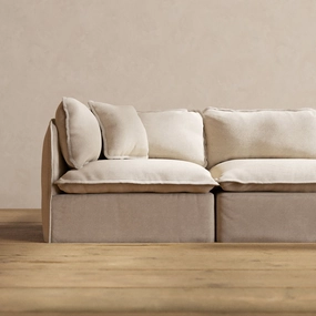 Square Performance Accent Pillow 16 x 16 | Blended Weave in Oat