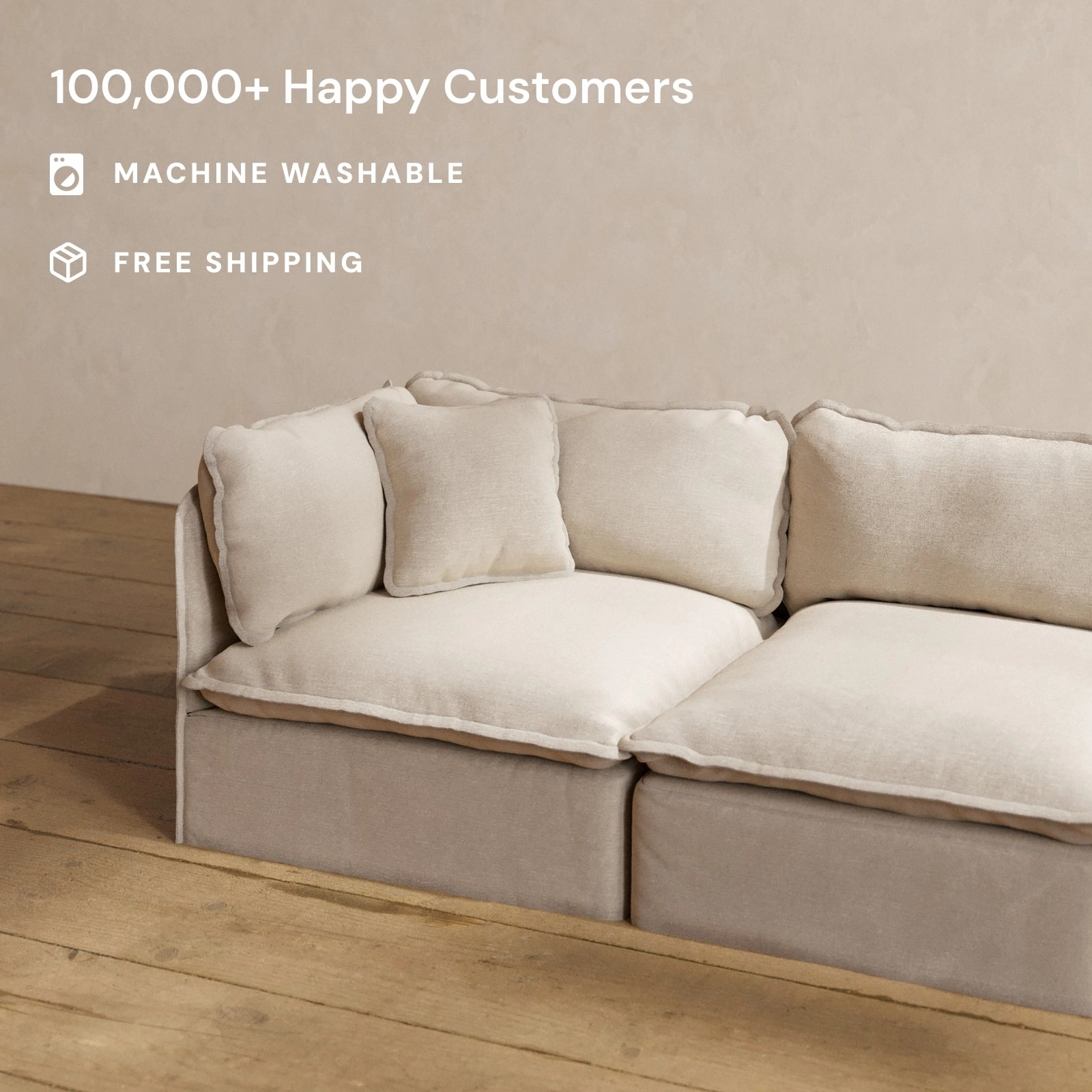 Square Performance Accent Pillow 16 x 16 | Blended Weave in Oat
