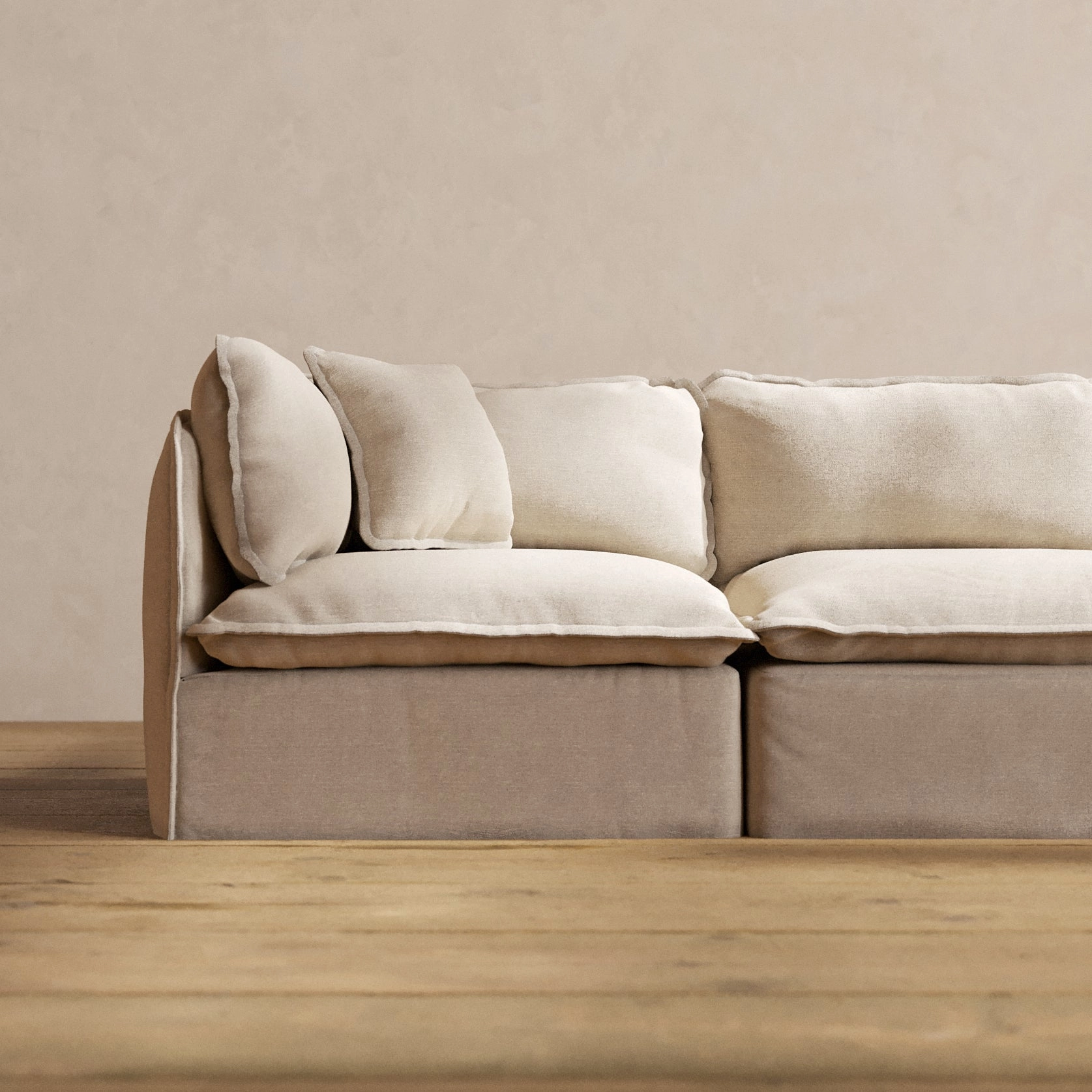 Square Performance Accent Pillow 16 x 16 | Blended Weave in Oat