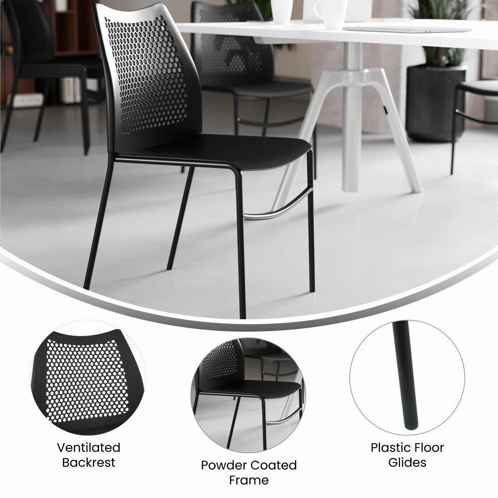 Stackable Chair with Vented Back and Waterfall Seat - 17.75W x 21.5D x 32H
