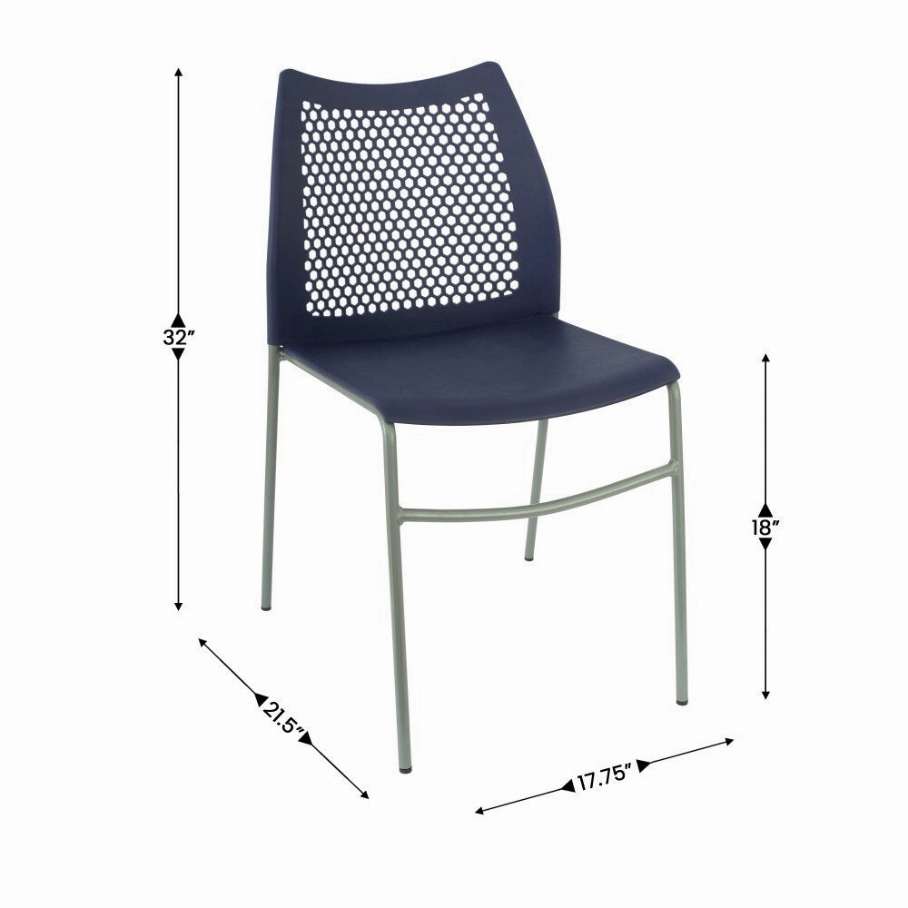 Stackable Chair with Vented Back and Waterfall Seat - 17.75W x 21.5D x 32H