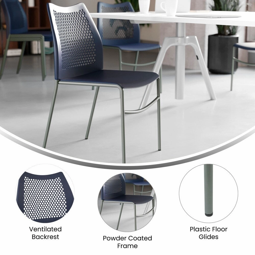 Stackable Chair with Vented Back and Waterfall Seat - 17.75W x 21.5D x 32H