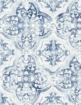 Turia Wallpaper. Blue Swatch