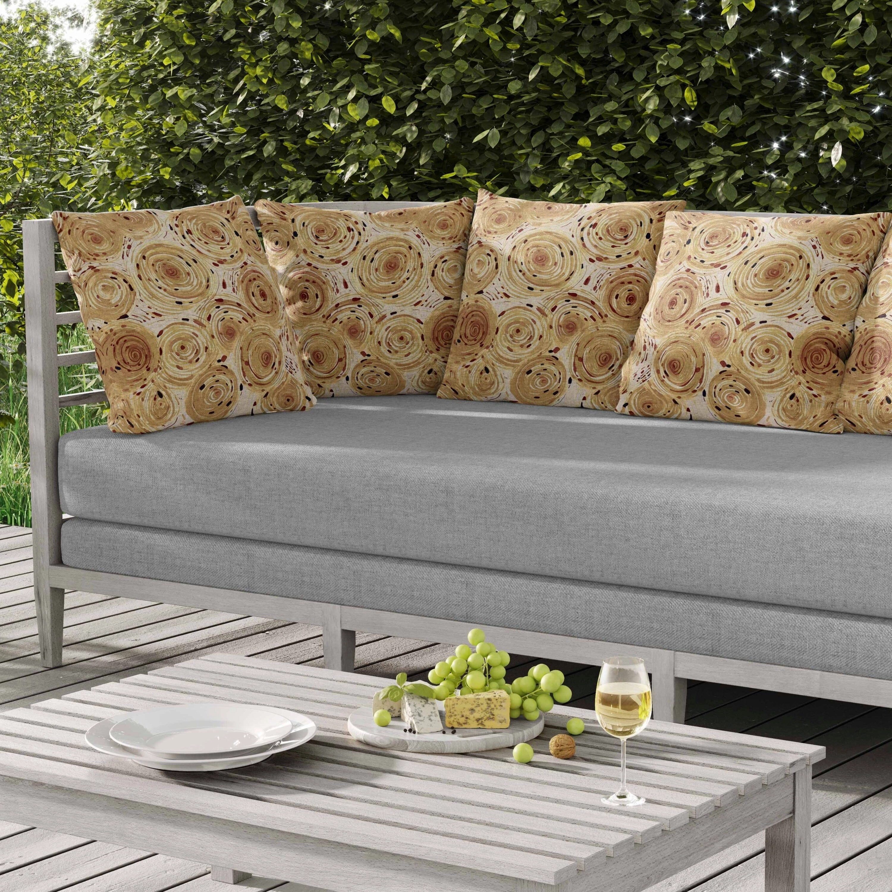 Twisting Tornado Indoor/Outdoor Reversible Throw Pillow Beige