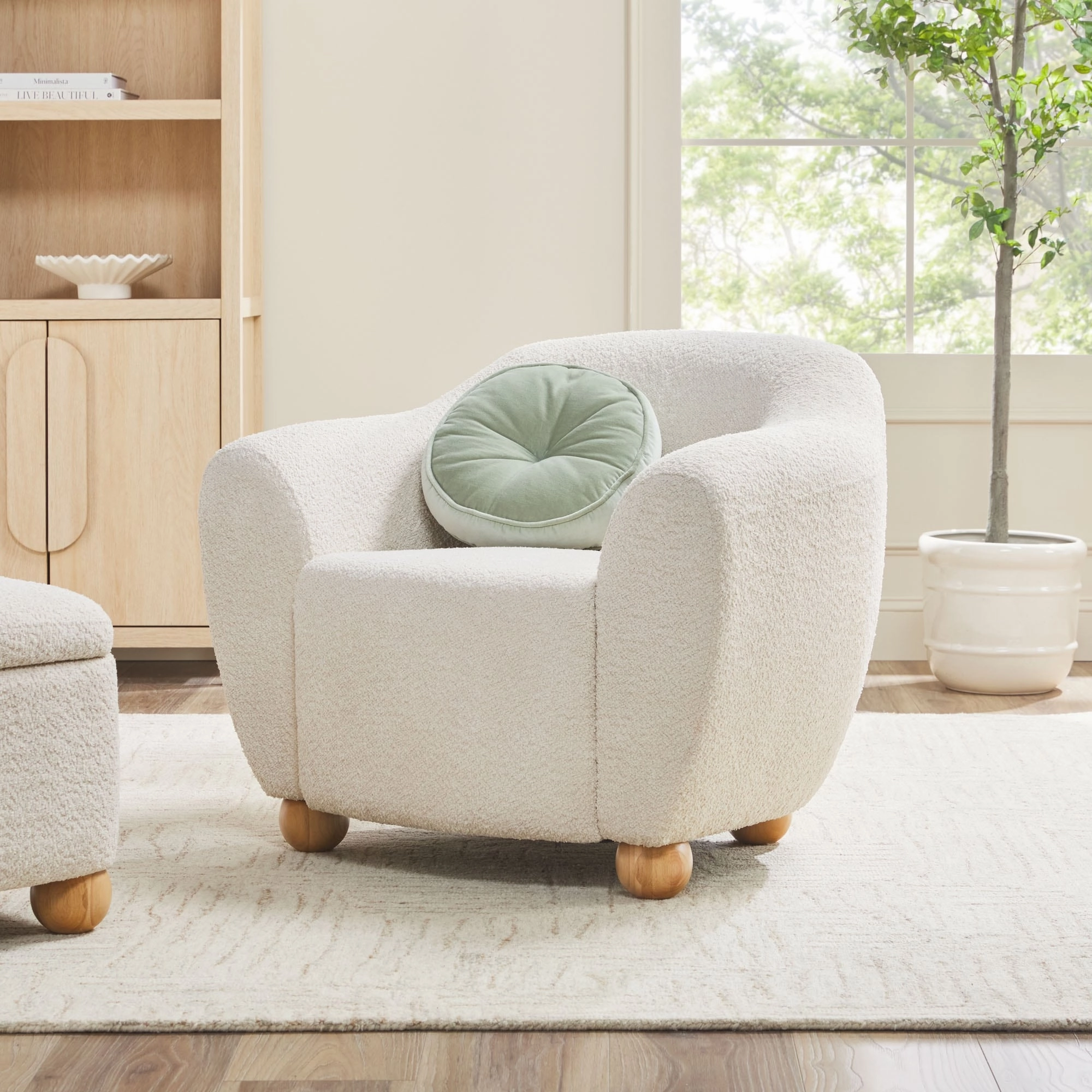 Walker Edison Contemporary Boucle Lounge Accent Chair