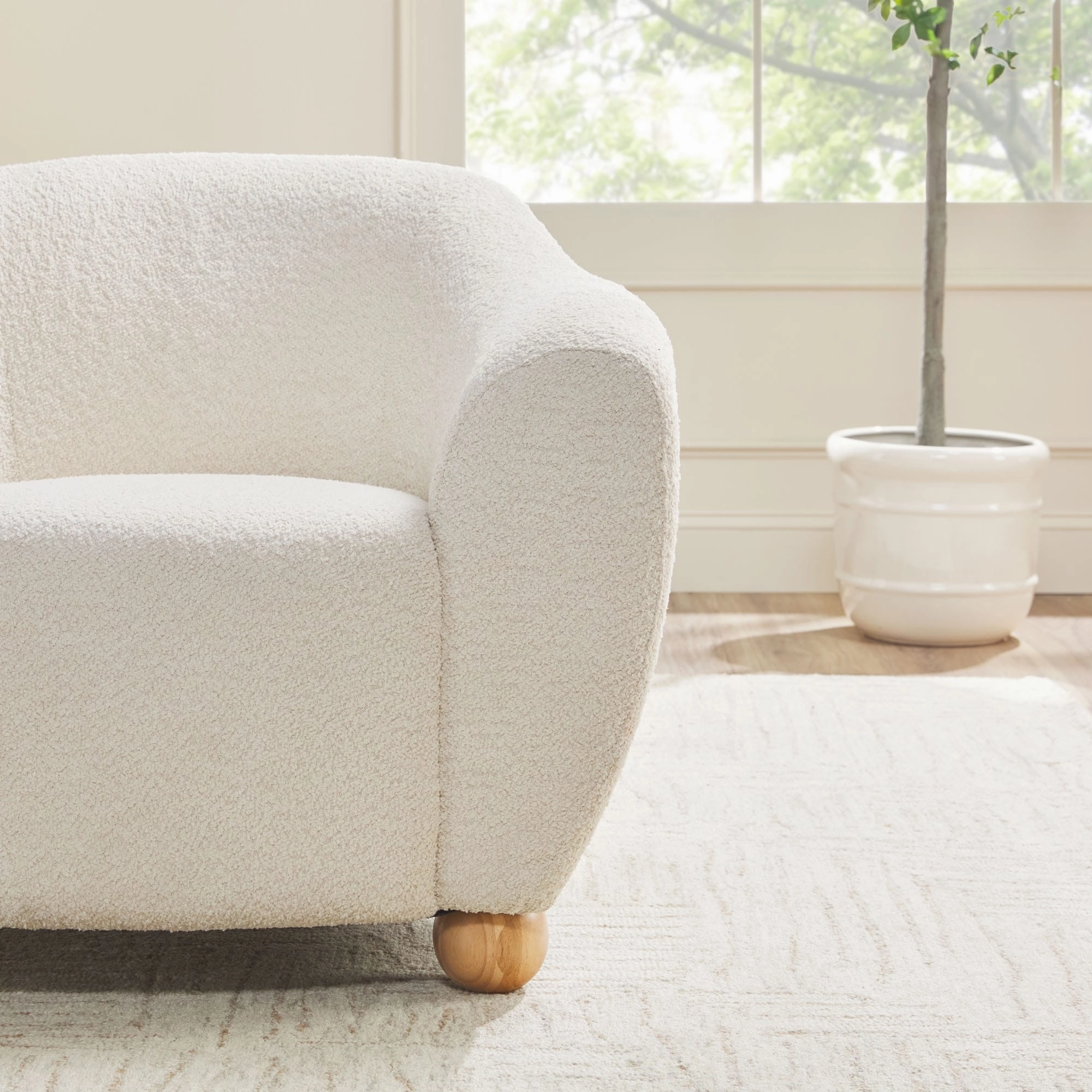 Walker Edison Contemporary Boucle Lounge Accent Chair