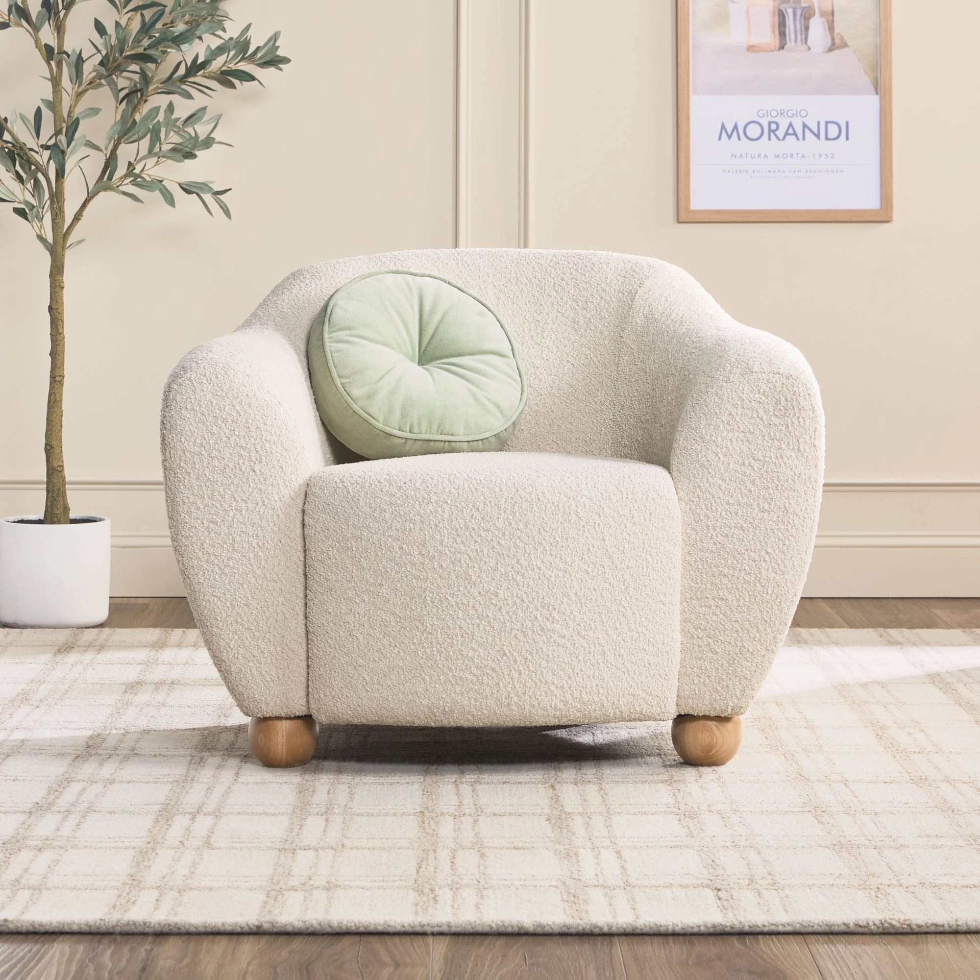 Walker Edison Contemporary Boucle Lounge Accent Chair
