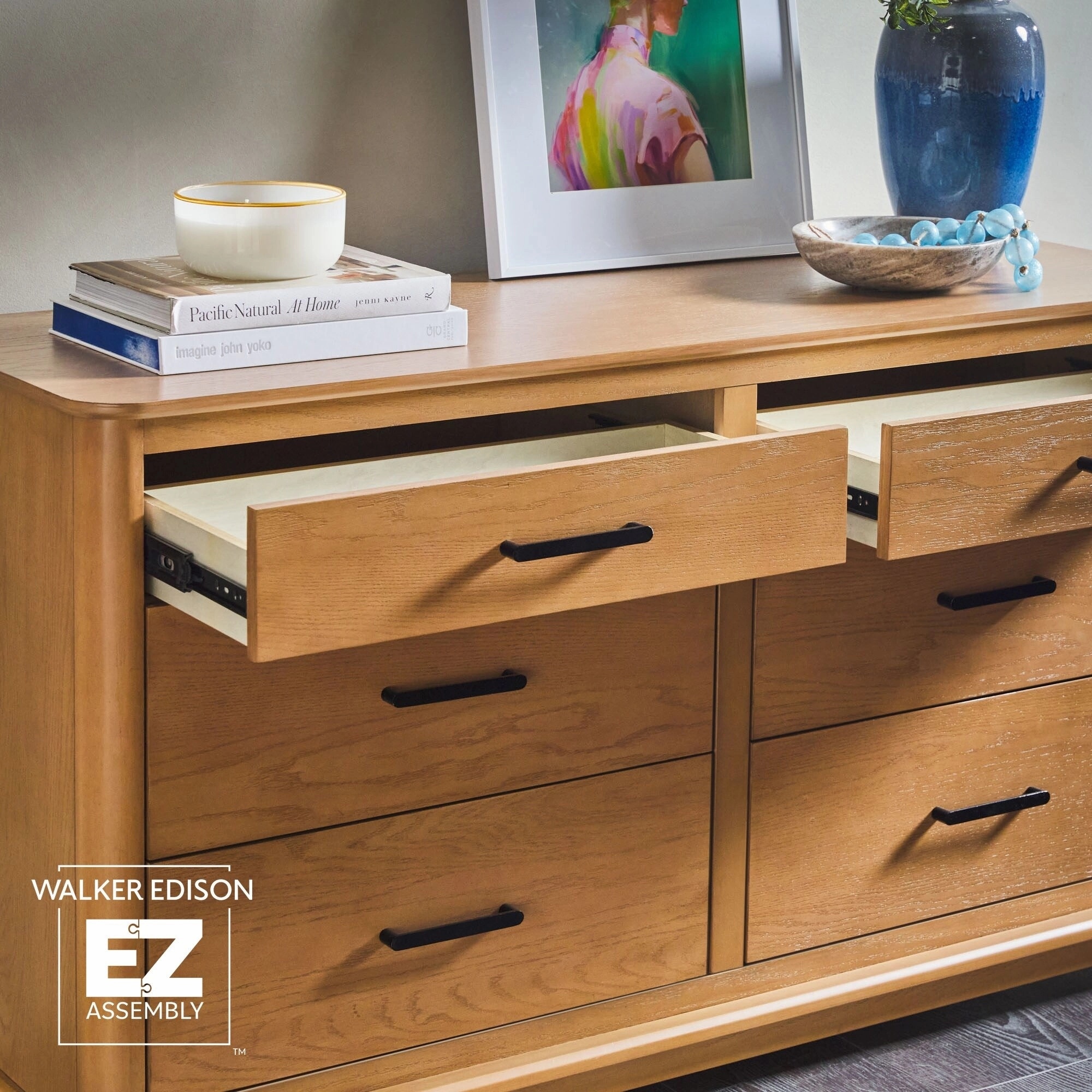 Walker Edison Wood 6-Drawer Dresser with Ultra-Easy Drawer Assembly