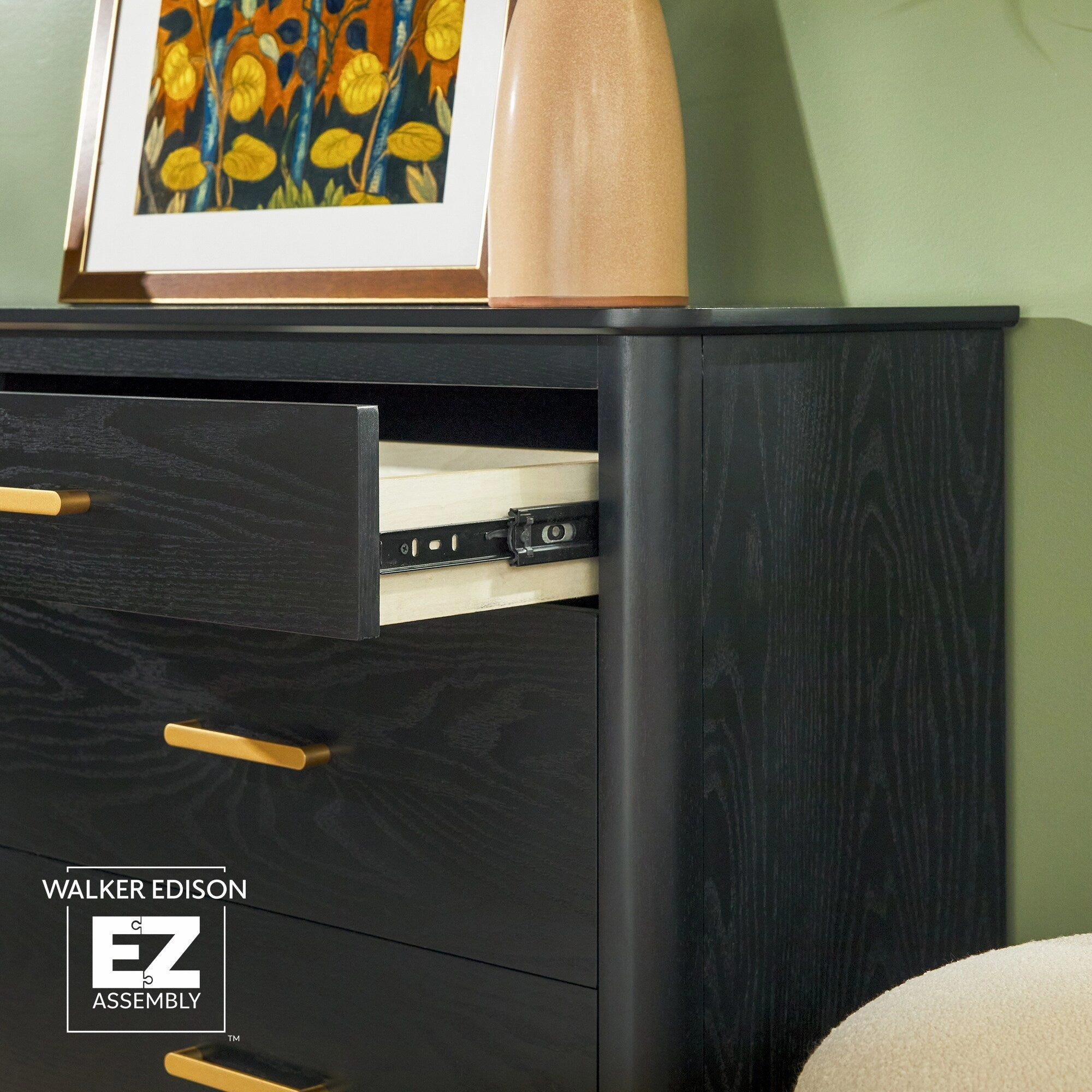 Walker Edison Wood 6-Drawer Dresser with Ultra-Easy Drawer Assembly