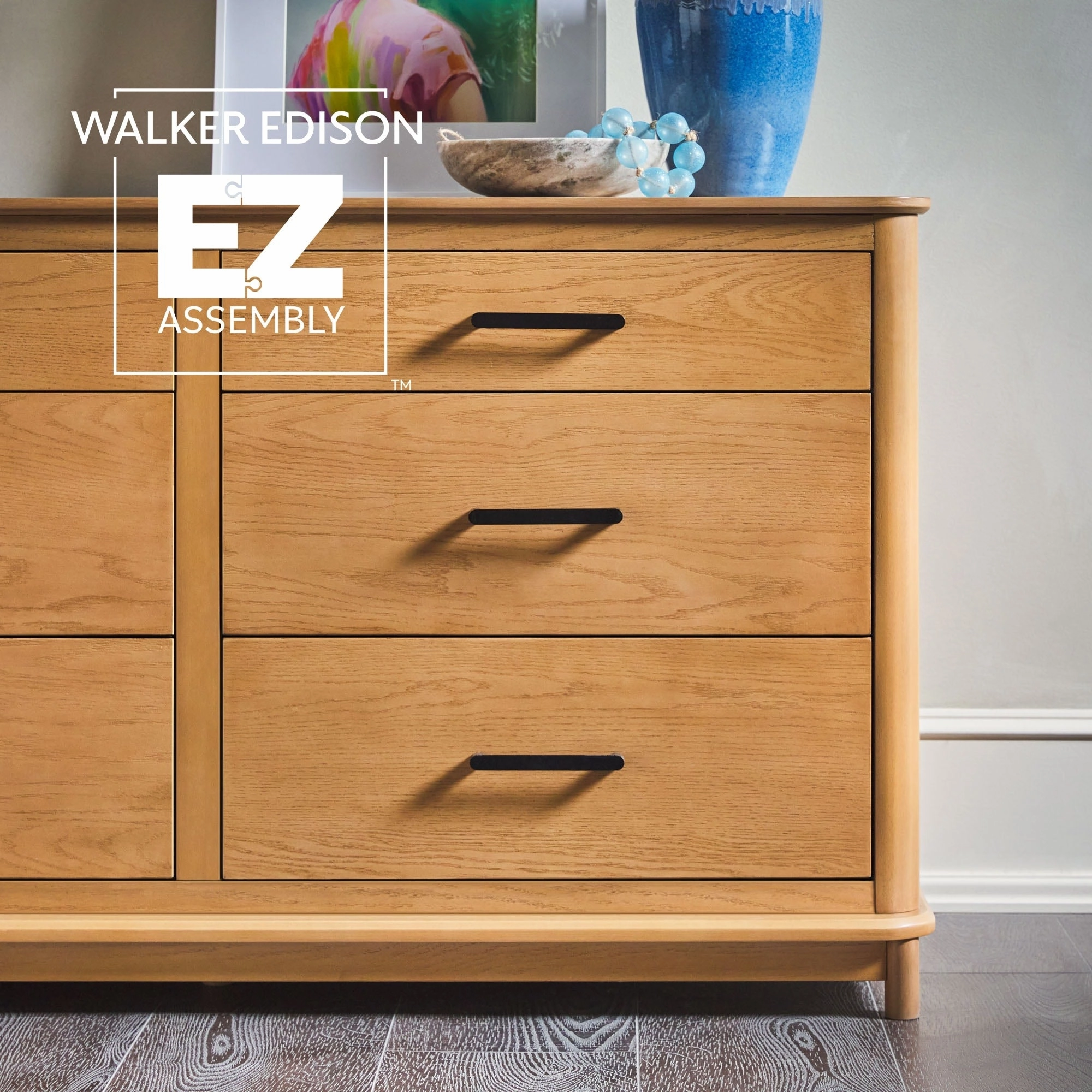 Walker Edison Wood 6-Drawer Dresser with Ultra-Easy Drawer Assembly