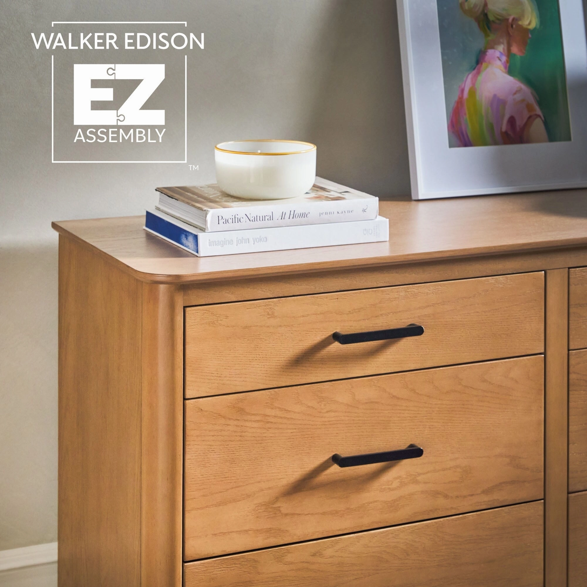 Walker Edison Wood 6-Drawer Dresser with Ultra-Easy Drawer Assembly