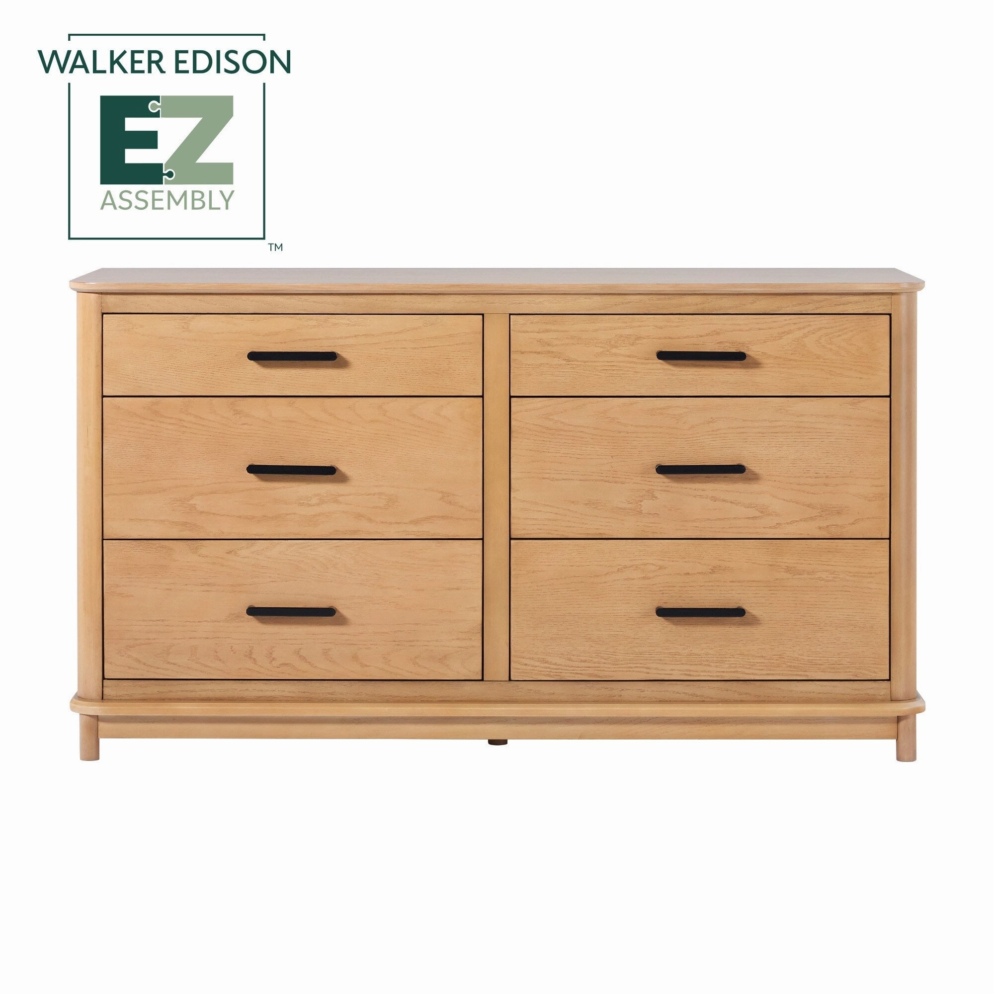 Walker Edison Wood 6-Drawer Dresser with Ultra-Easy Drawer Assembly