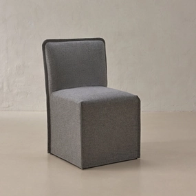 Washable Upholstered Dining Chair | 15 Back Height in Ash