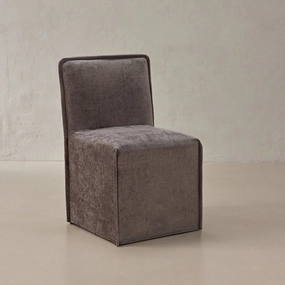 Washable Upholstered Dining Chair | 15 Back Height in Caviar