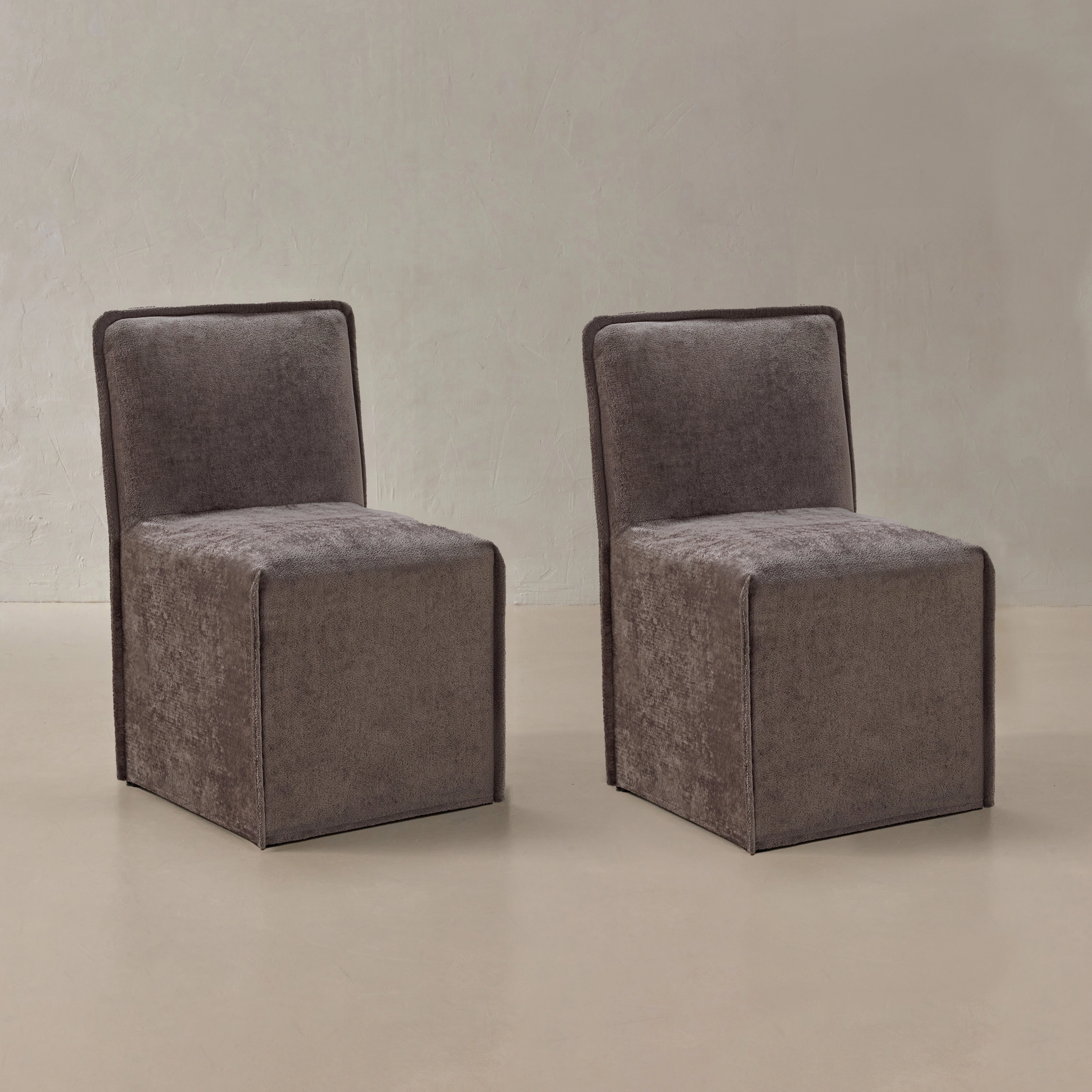 Washable Upholstered Dining Chair | 15 Back Height in Caviar (Set of 2)