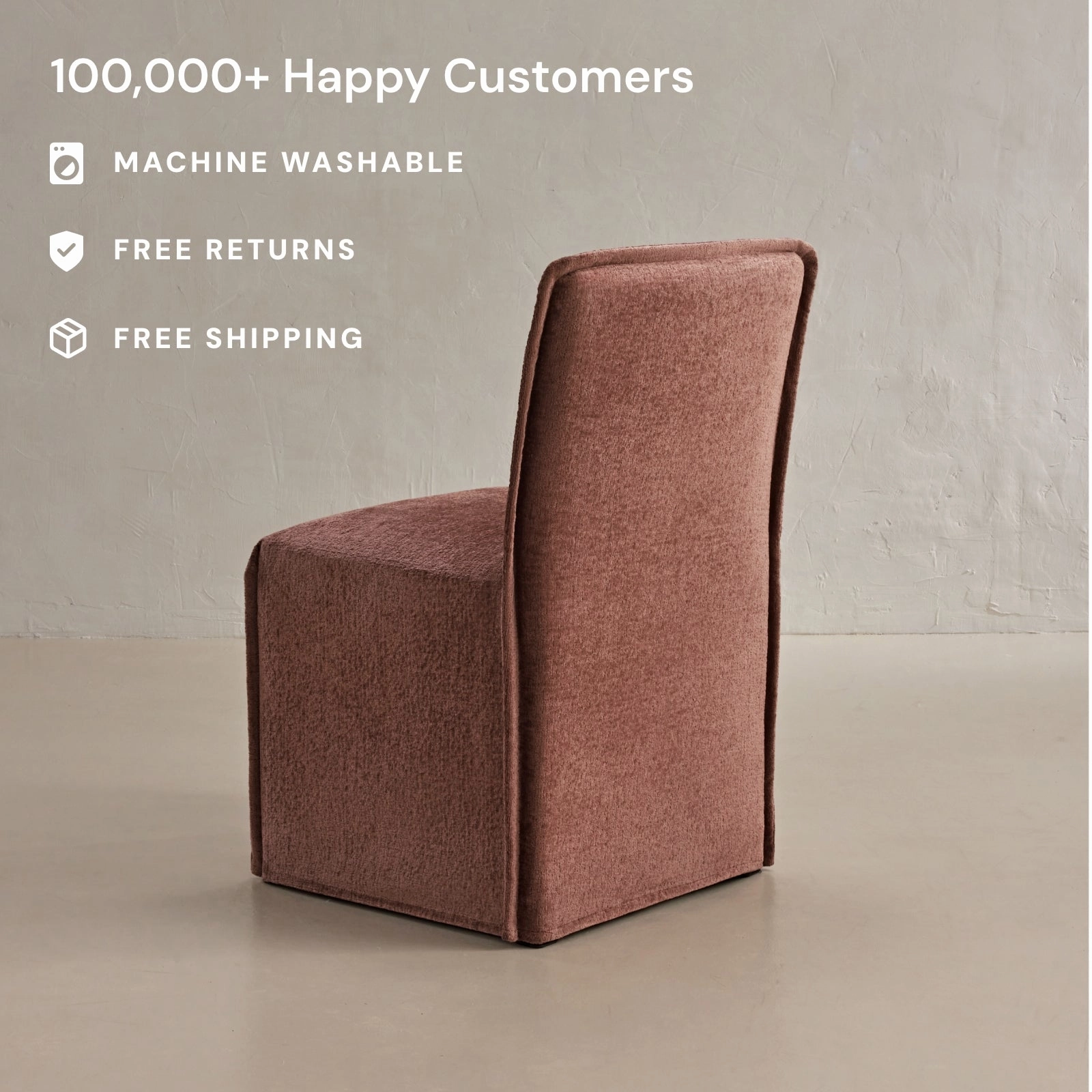 Washable Upholstered Dining Chair | 15 Back Height in Chestnut