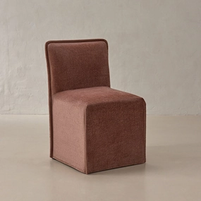 Washable Upholstered Dining Chair | 15 Back Height in Chestnut