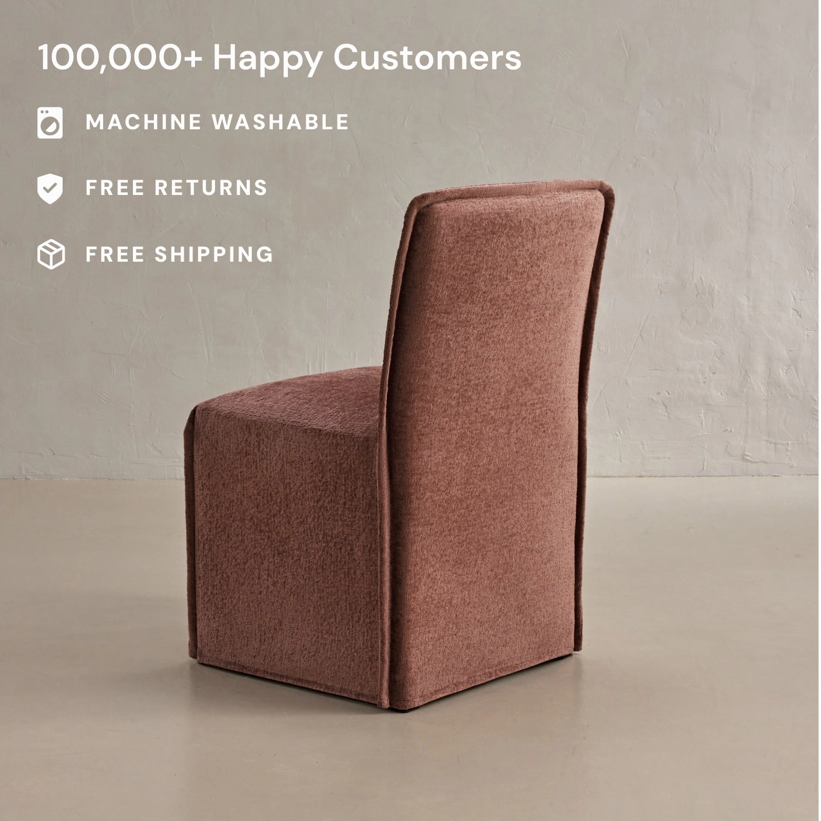 Washable Upholstered Dining Chair | 15 Back Height in Chestnut (Set of 2)