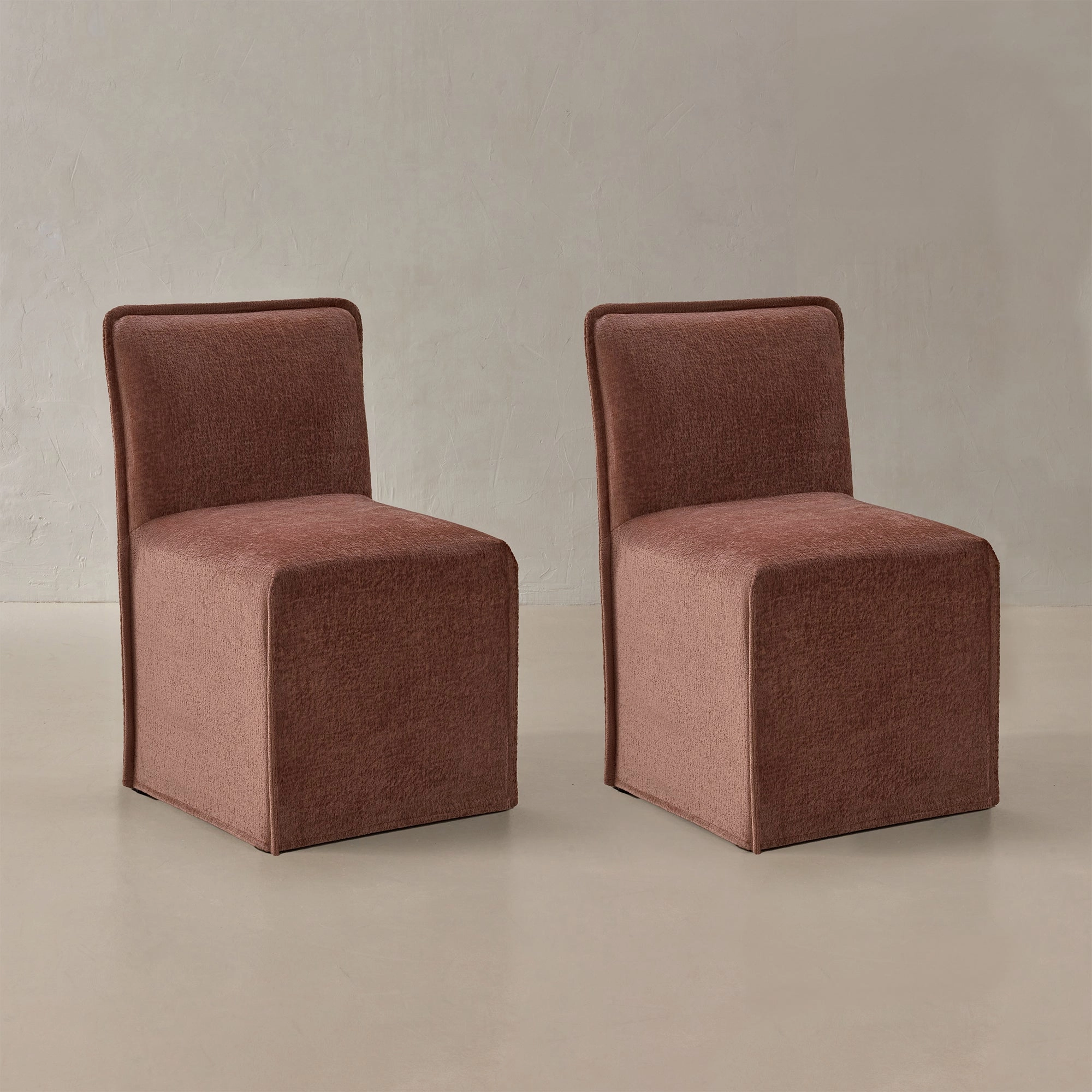 Washable Upholstered Dining Chair | 15 Back Height in Chestnut (Set of 2)