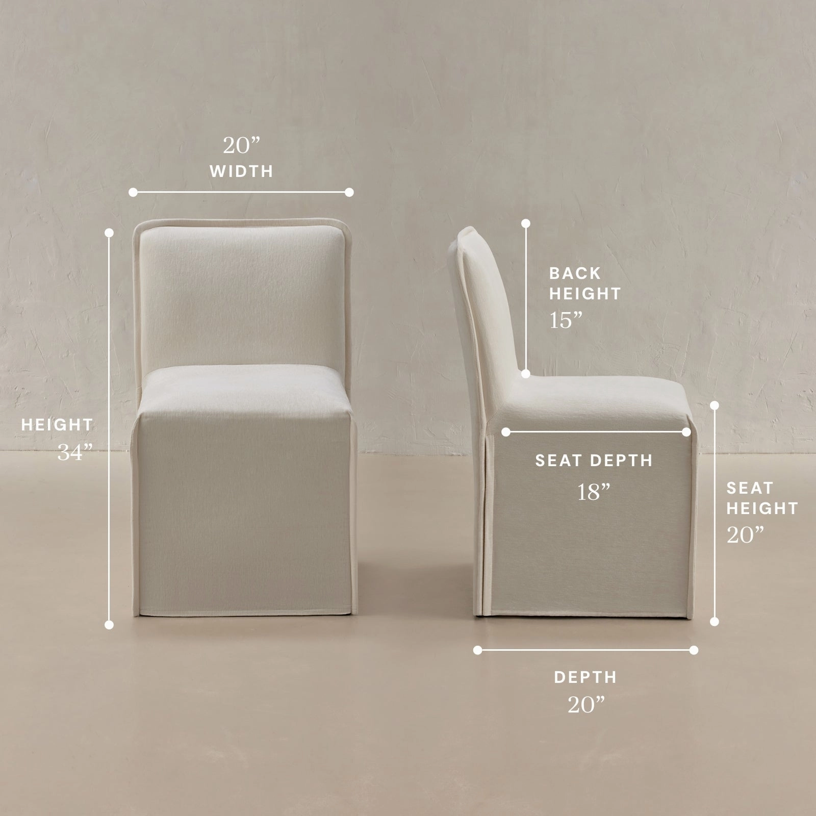 Washable Upholstered Dining Chair | 15 Back Height in Coco