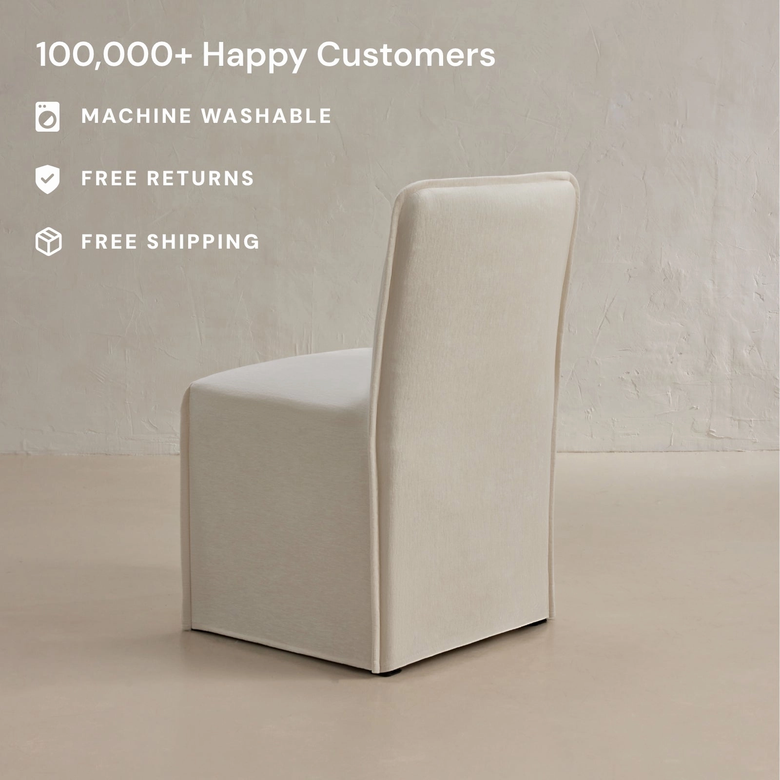 Washable Upholstered Dining Chair | 15 Back Height in Coco