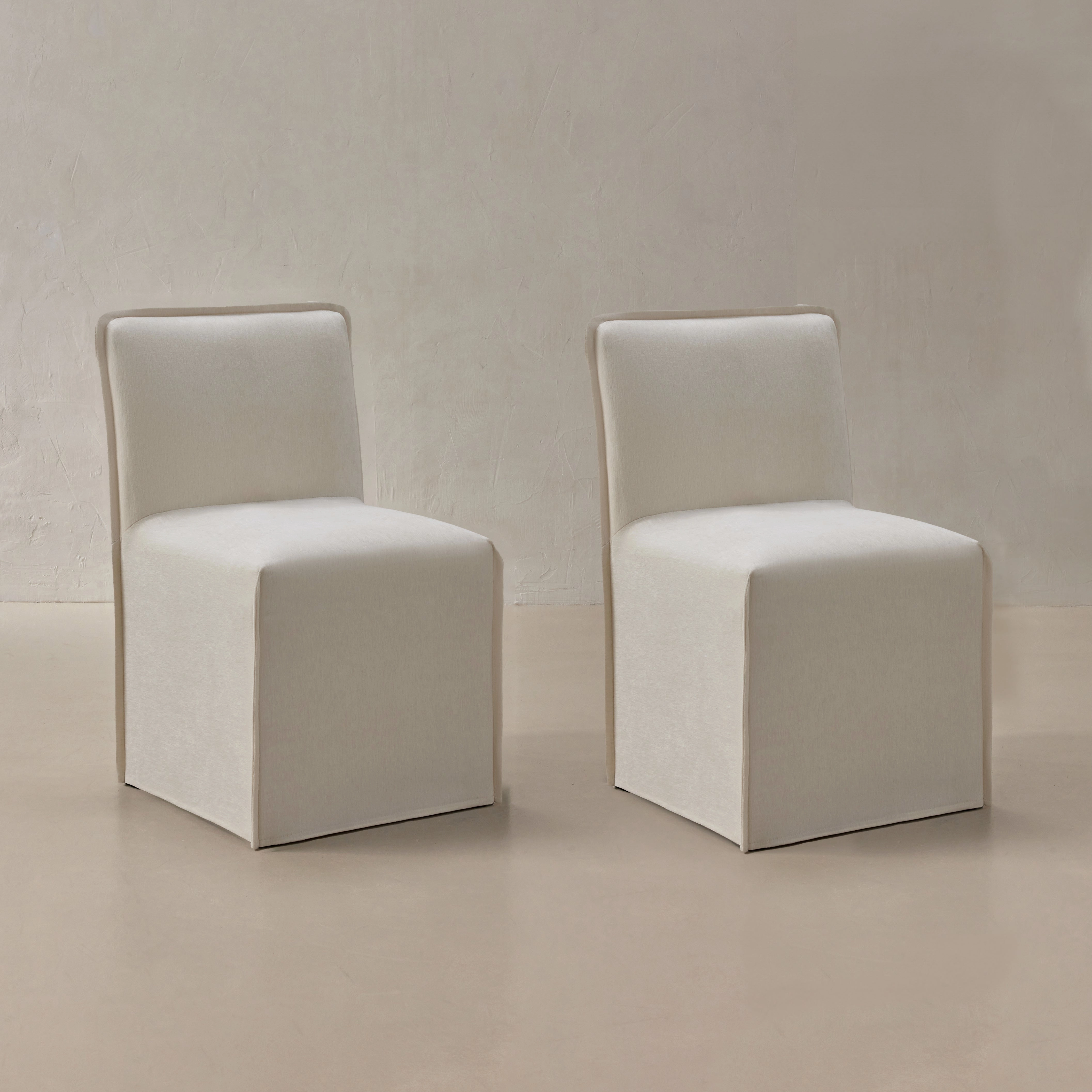 Washable Upholstered Dining Chair | 15 Back Height in Coco (Set of 2)