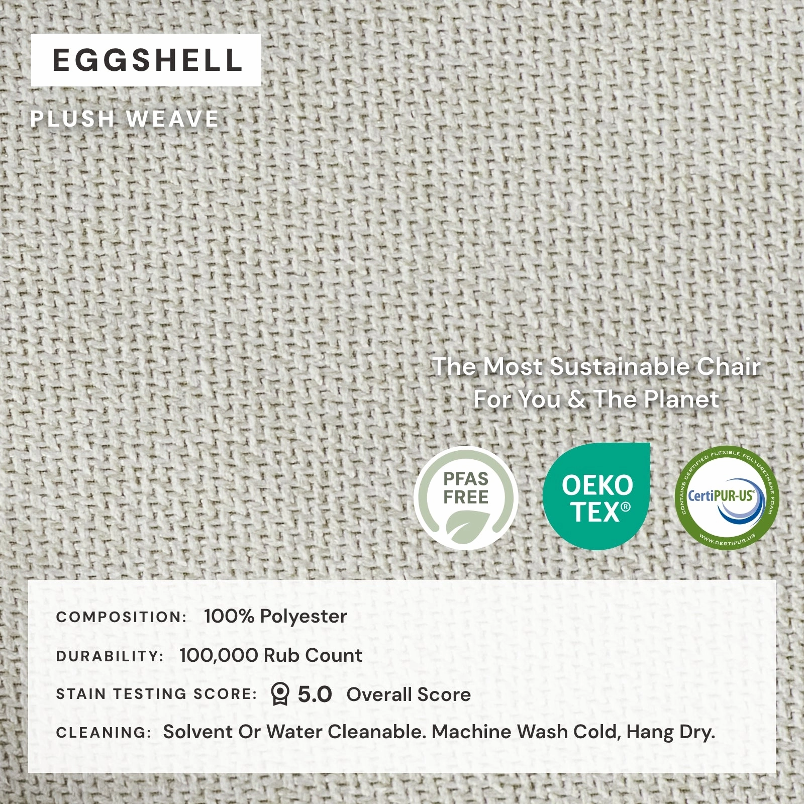 Washable Upholstered Dining Chair | 15 Back Height in Eggshell (Set of 2)