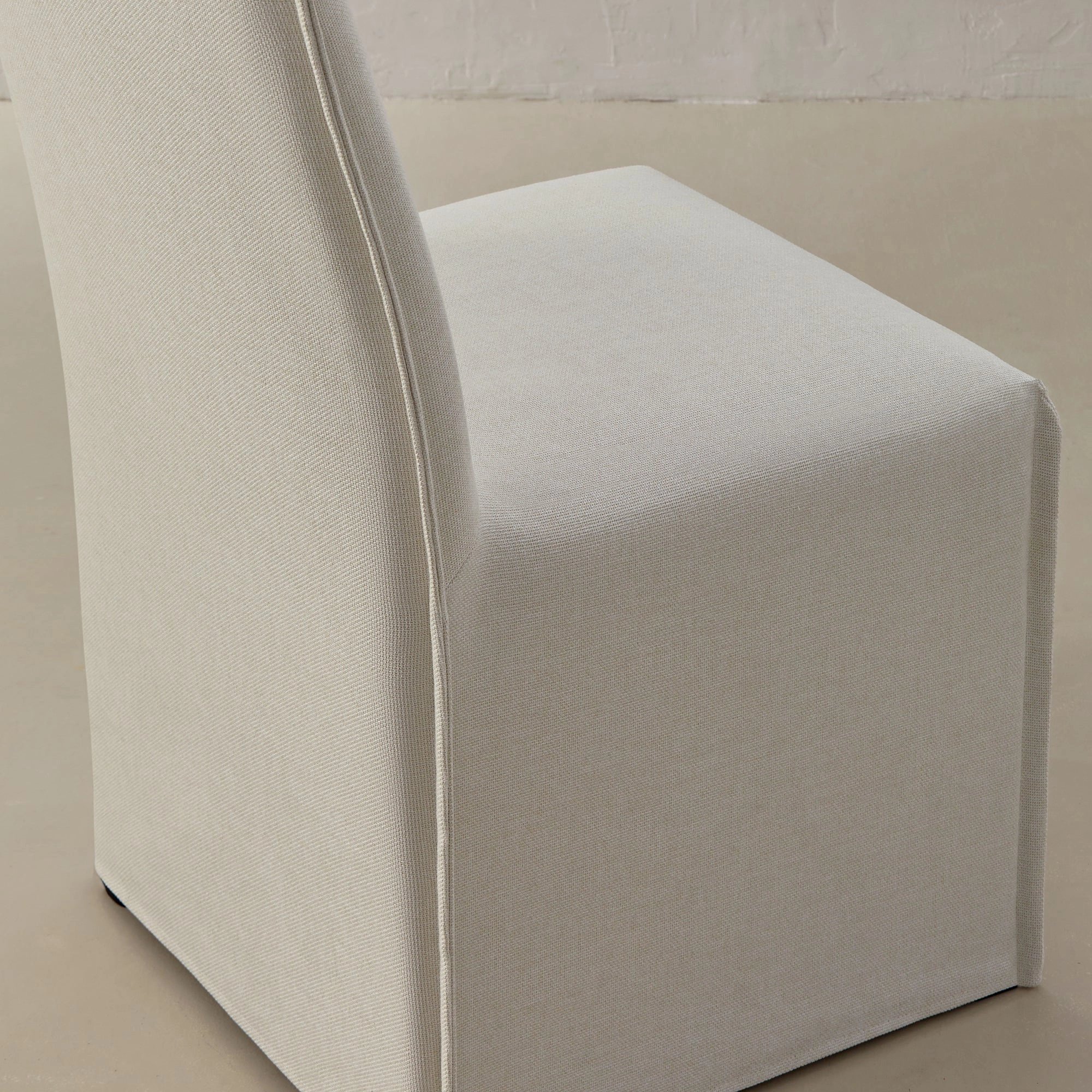 Washable Upholstered Dining Chair | 15 Back Height in Eggshell (Set of 2)
