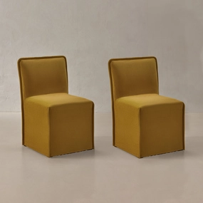 Washable Upholstered Dining Chair | 15 Back Height in Kiiro (Set of 2)