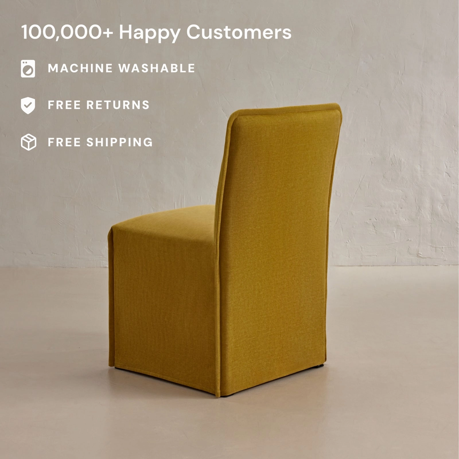 Washable Upholstered Dining Chair | 15 Back Height in Kiiro (Set of 2)