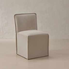 Washable Upholstered Dining Chair | 15 Back Height in Milk