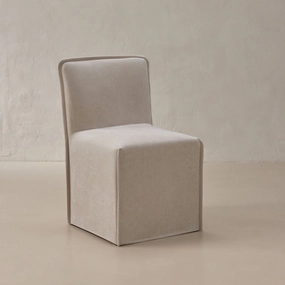 Washable Upholstered Dining Chair | 15 Back Height in Mist