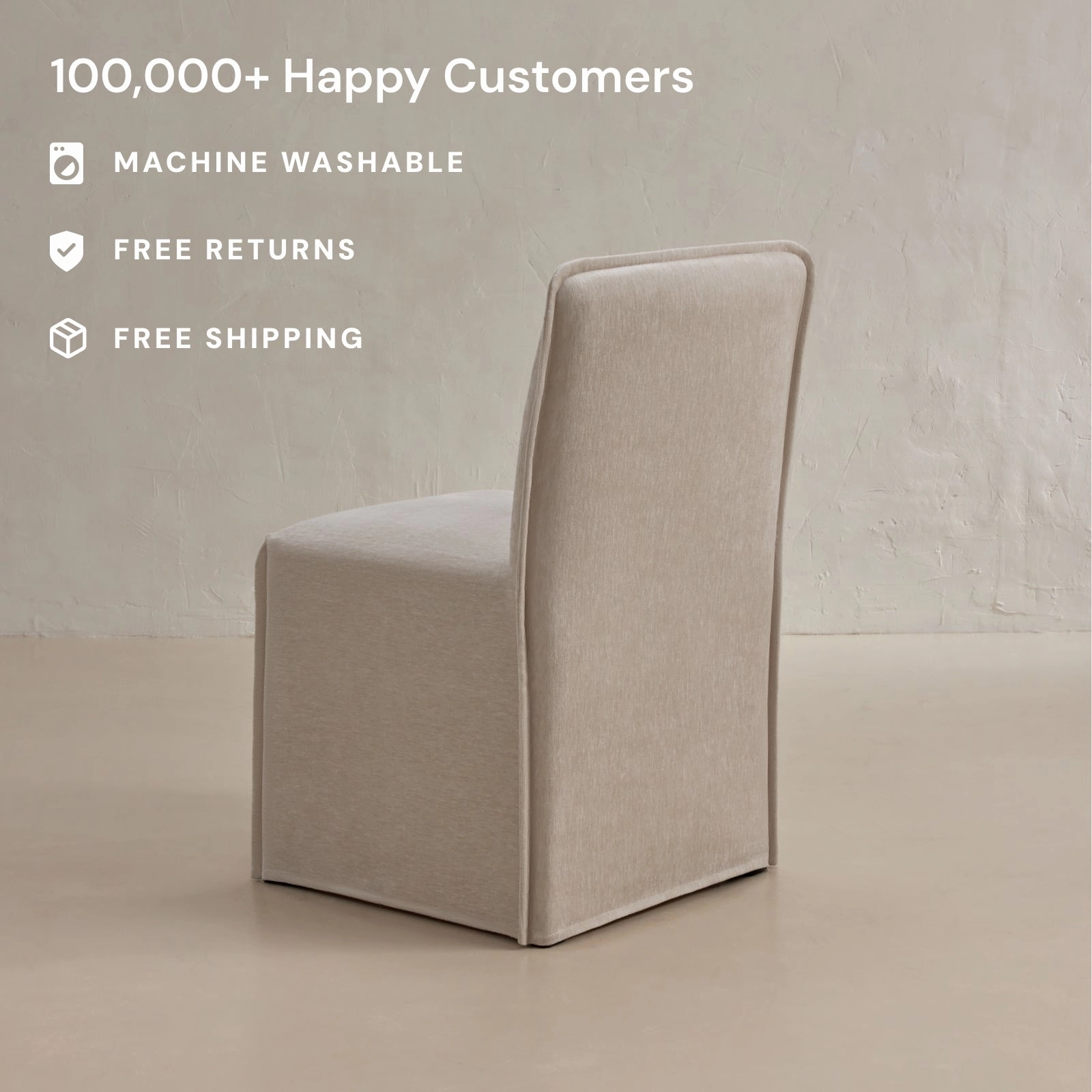 Washable Upholstered Dining Chair | 15 Back Height in Mist