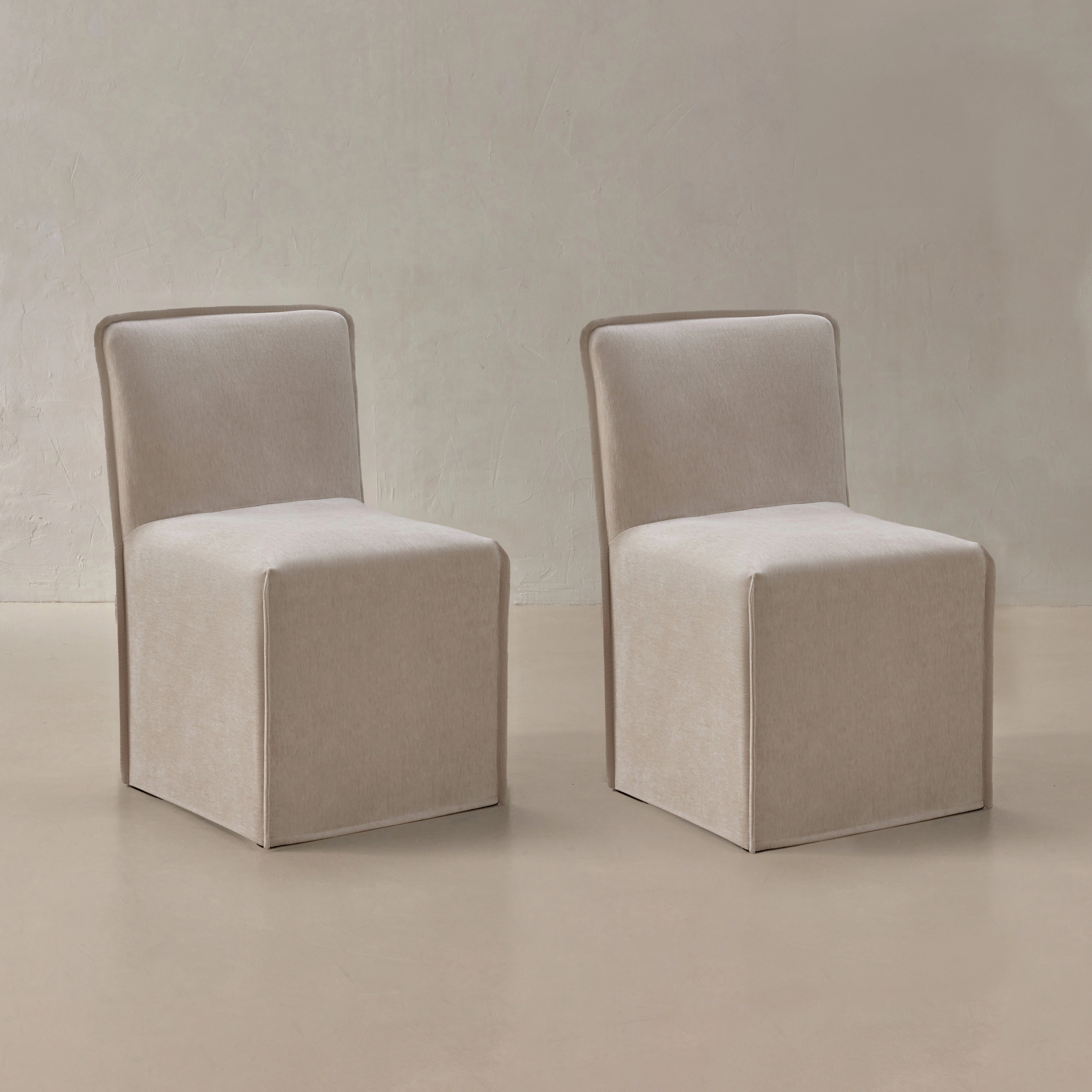 Washable Upholstered Dining Chair | 15 Back Height in Mist (Set of 2)