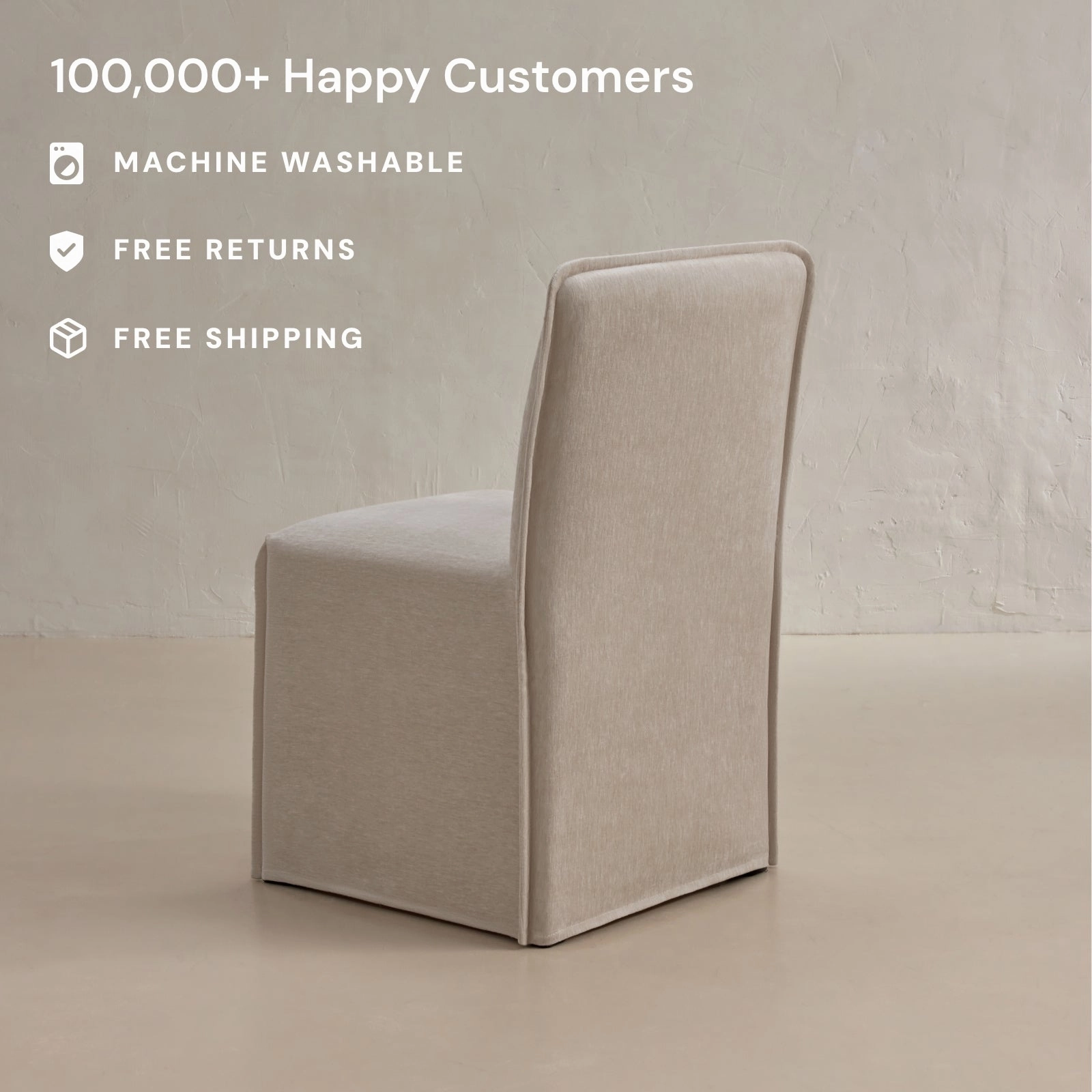 Washable Upholstered Dining Chair | 15 Back Height in Mist (Set of 2)